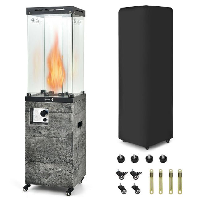 41,000 BTU Outdoor Propane Gas Patio Heater W/ Lockable Wheels (98052550) - Energize Trek