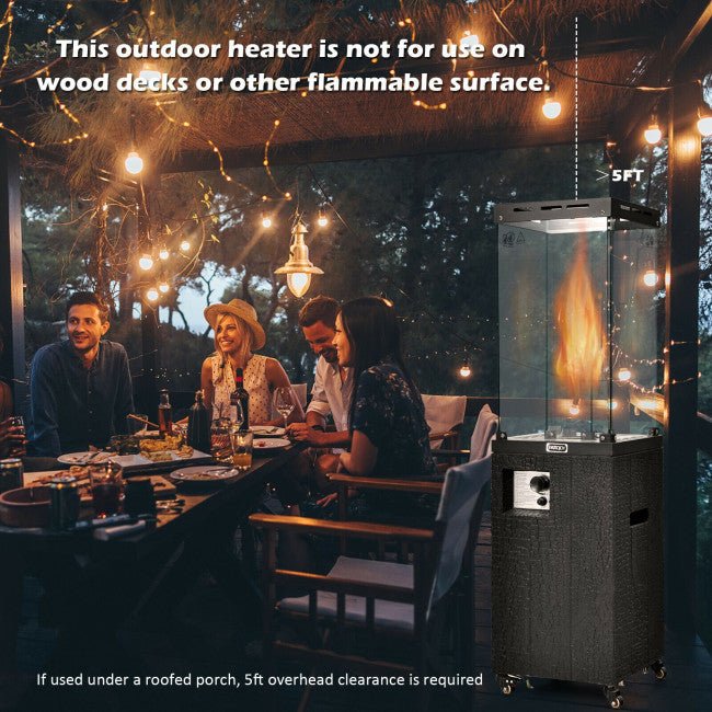 41,000 BTU Outdoor Propane Gas Patio Heater W/ Lockable Wheels (98052550) - Energize Trek