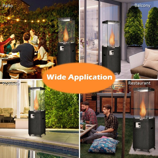 41,000 BTU Outdoor Propane Gas Patio Heater W/ Lockable Wheels (98052550) - Energize Trek