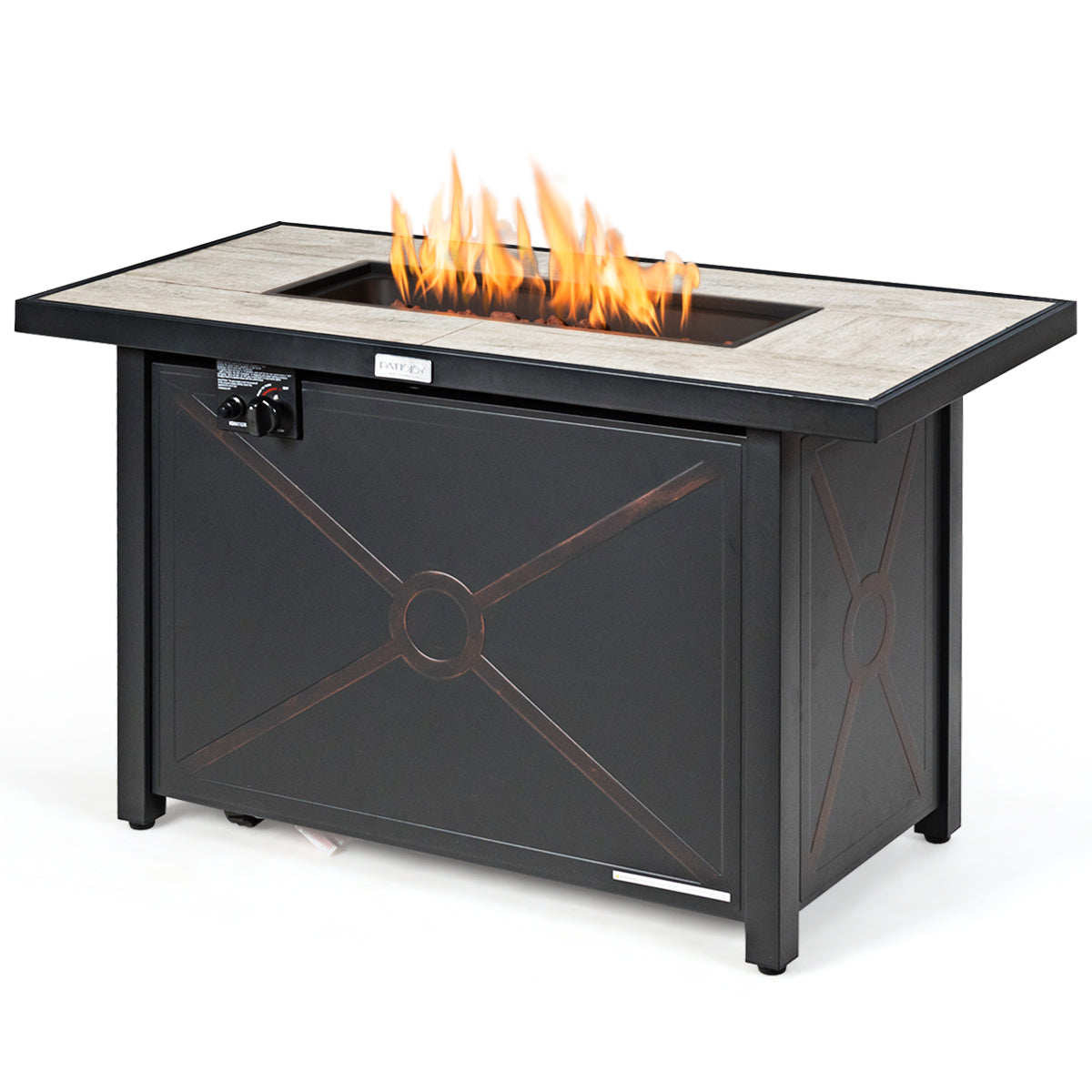 42 Inch 60000 BTU Propane Fire Pit Table with Ceramic Tabletop - Energize Trek