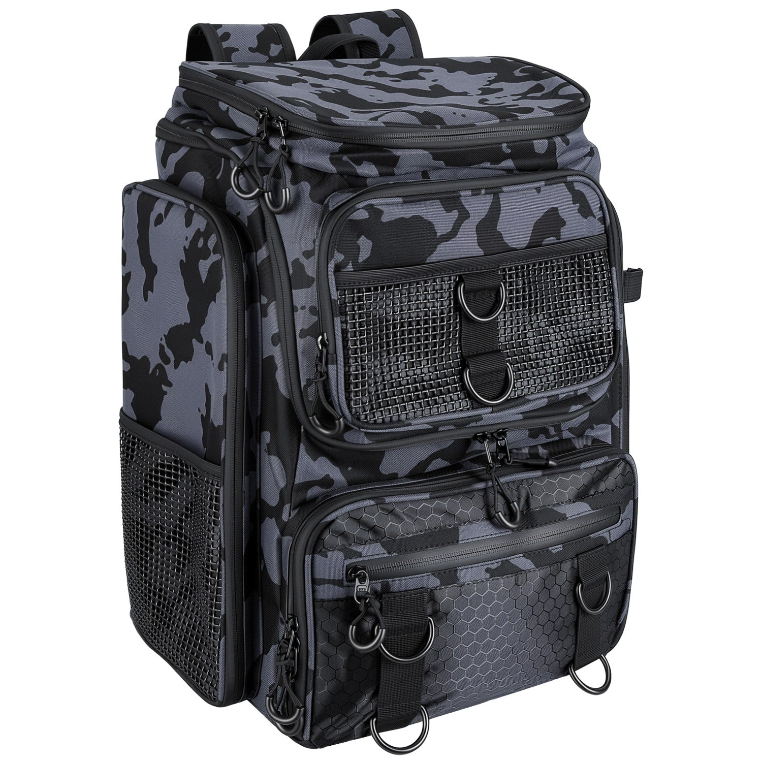 42L/11Gal Fishing Backpack Large Capacity Fishing Tackle Storage Bag with Rod Holders 16-Pocket Water-Resistant with Divider Adjustable Padded Straps - Energize Trek