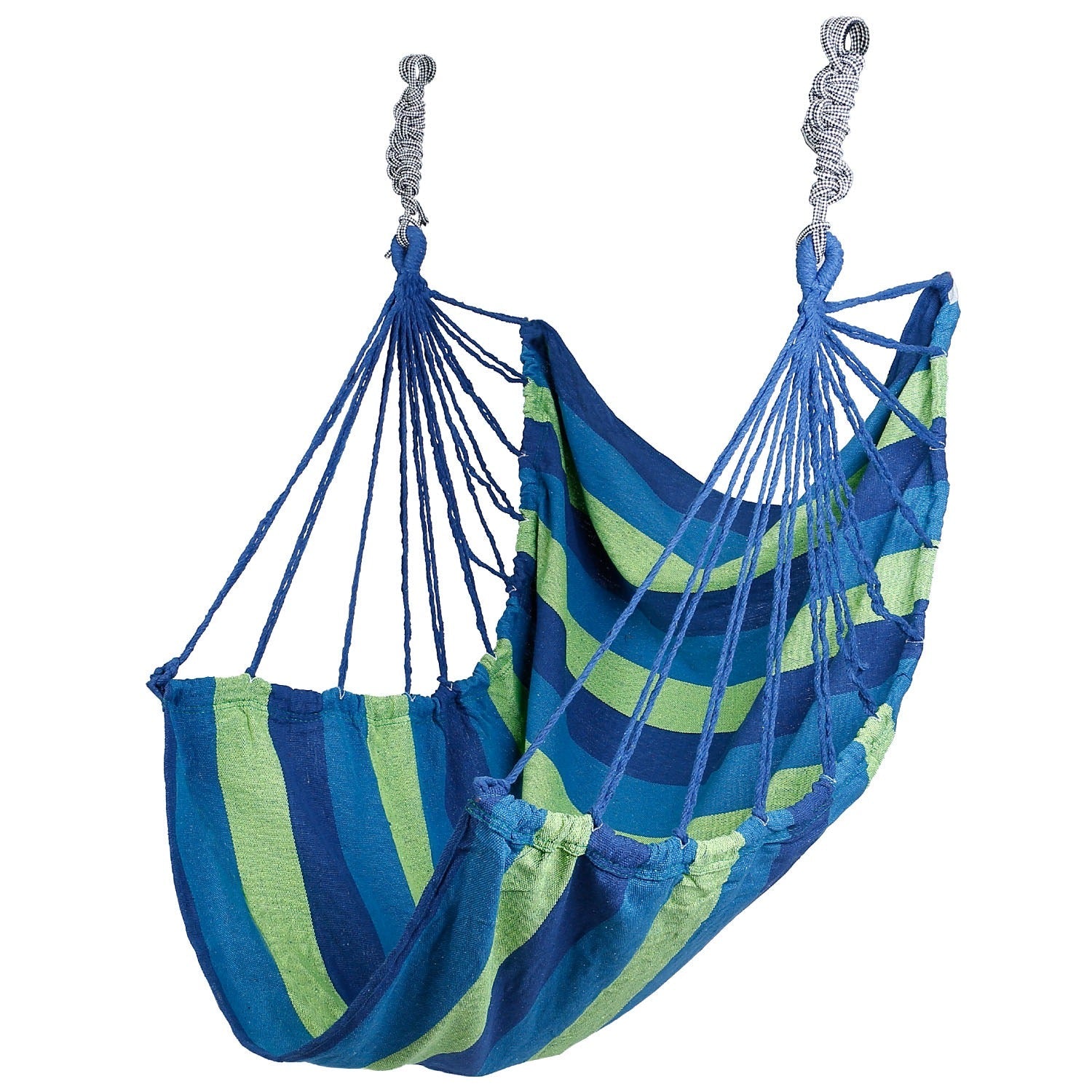 440LBS Hammock Hanging Chair Canvas Porch Patio Swing Seat Portable Camping Rope Seat w/ 2Pillows - Energize Trek