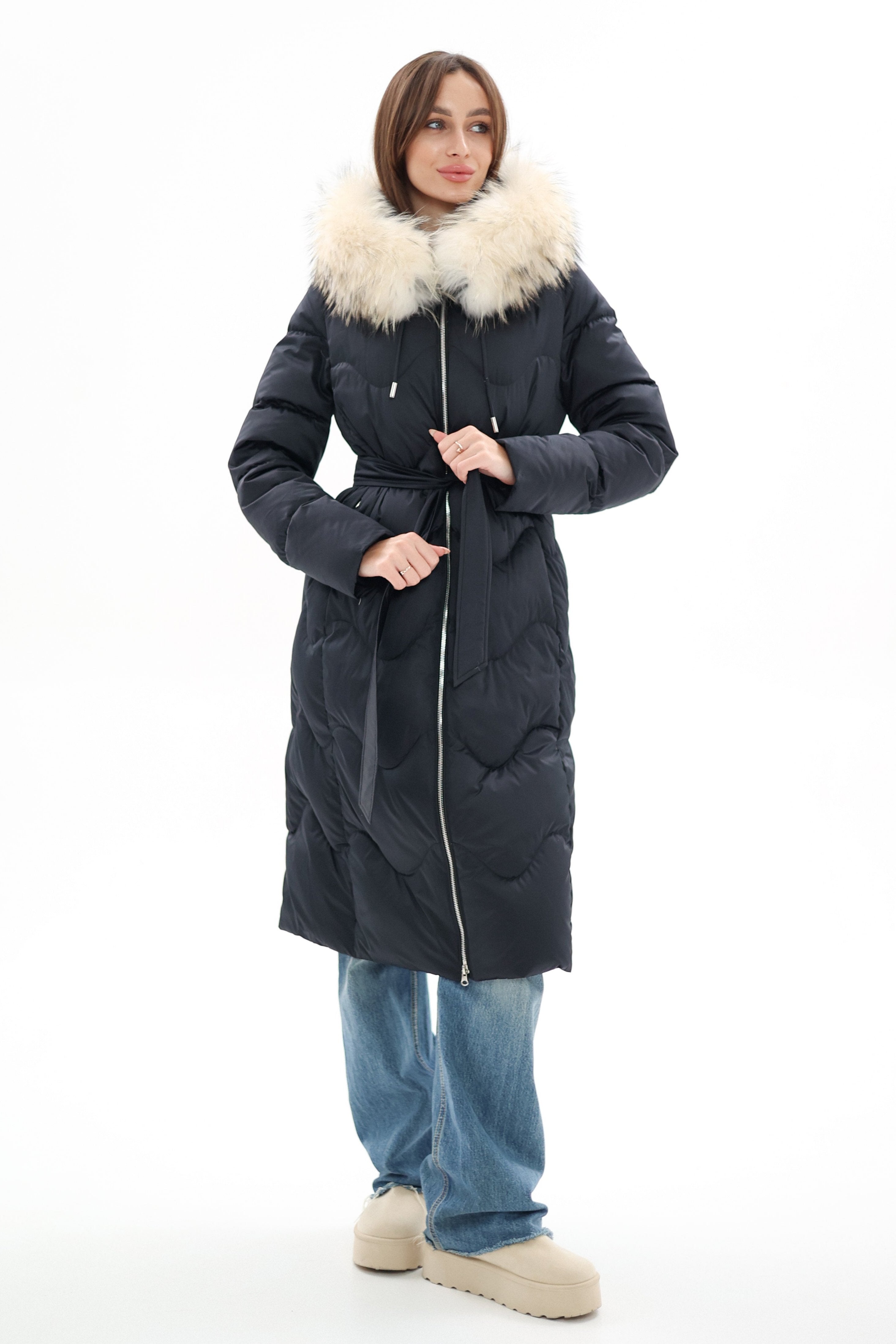 Genuine Fur Trim Down Fill Coat - Energize Trek