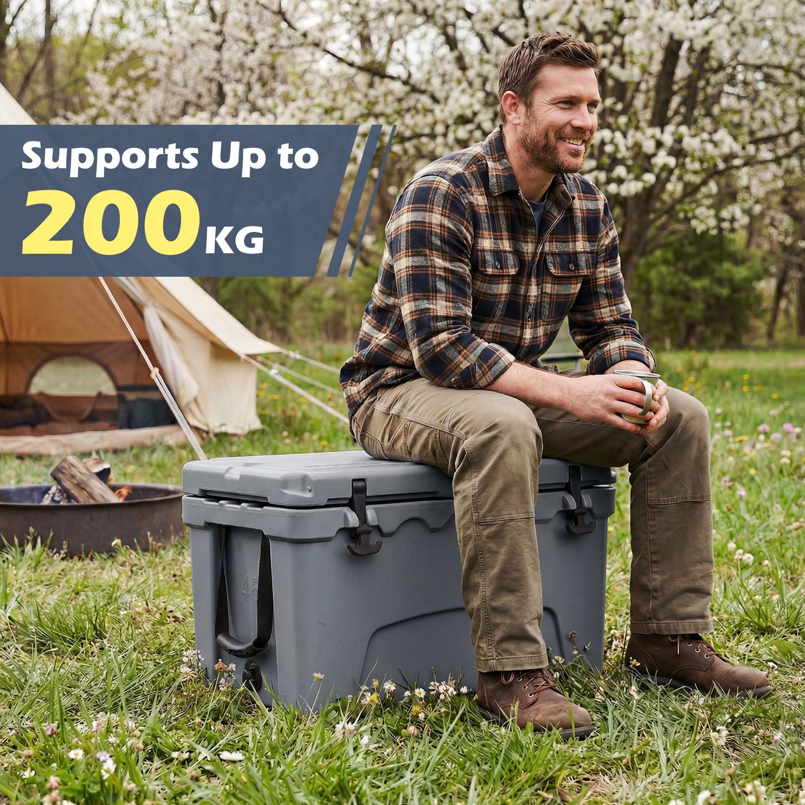45 Quart Portable Hard Cooler Insulated Ice Chest Keeps Cool for up to 6 Days - Energize Trek