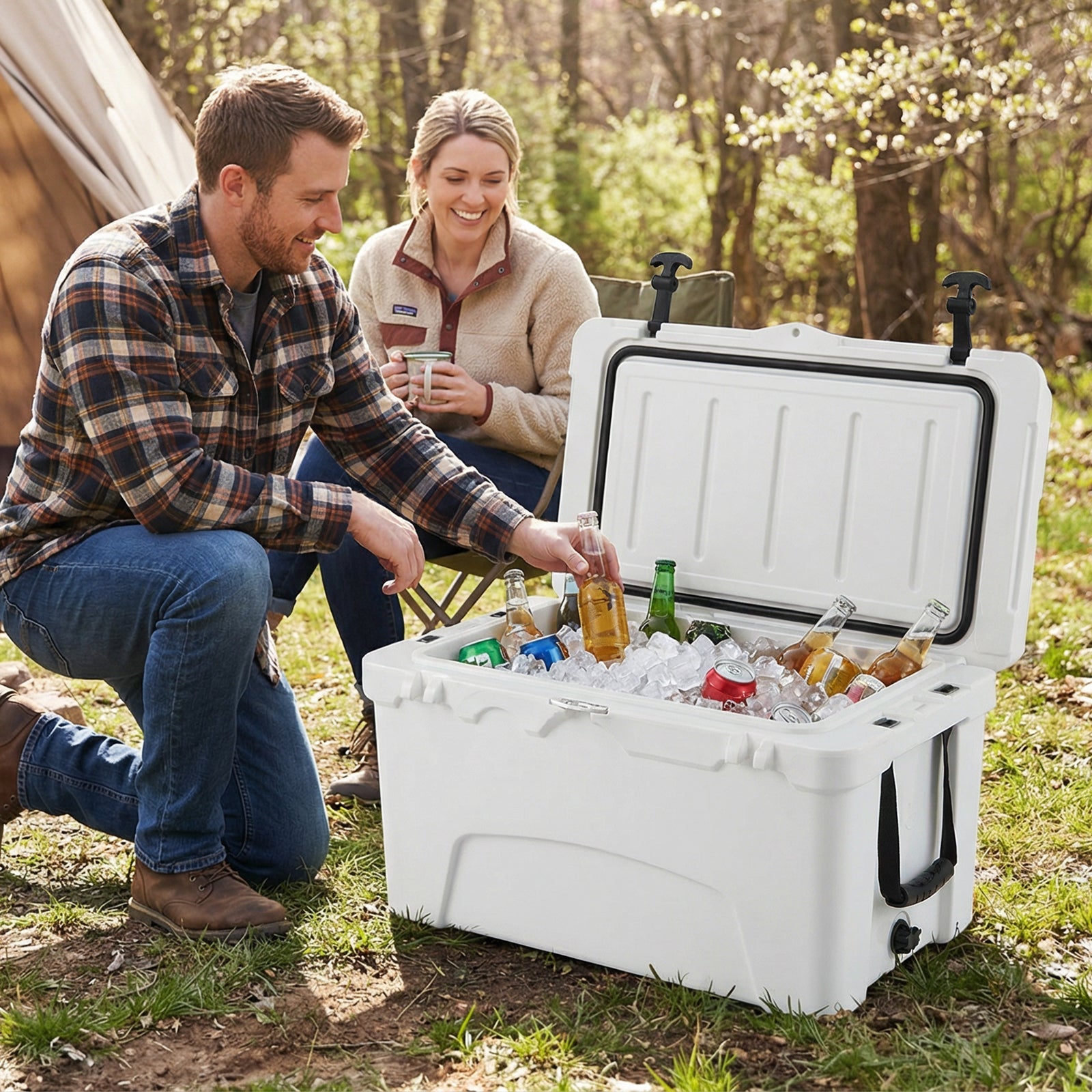 45 Quart Portable Hard Cooler Insulated Ice Chest Keeps Cool for up to 6 Days - Energize Trek