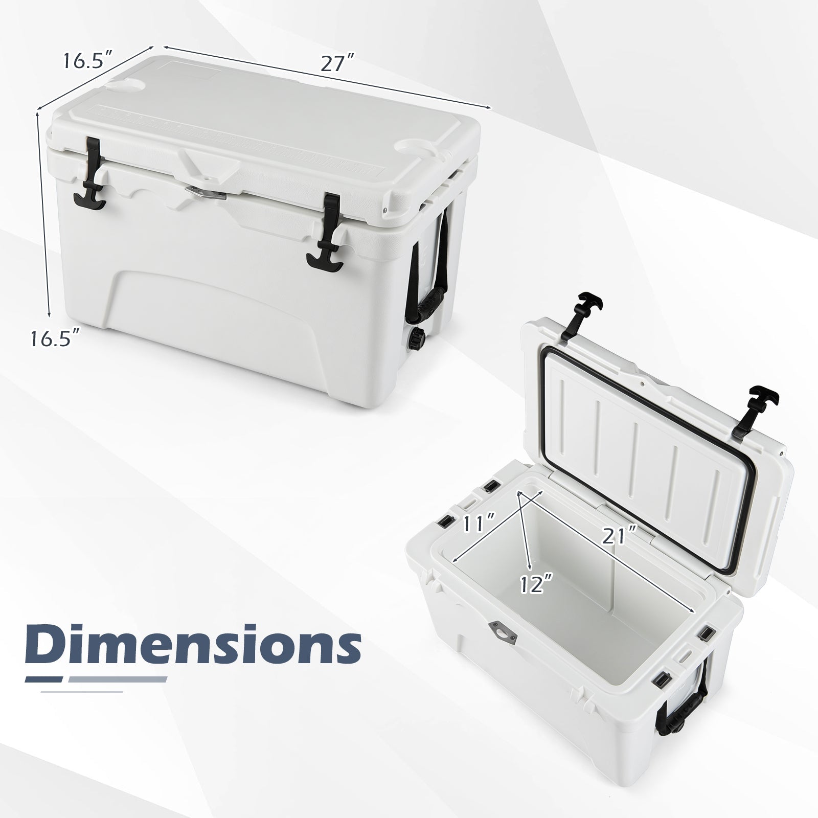 45 Quart Portable Hard Cooler Insulated Ice Chest Keeps Cool for up to 6 Days - Energize Trek