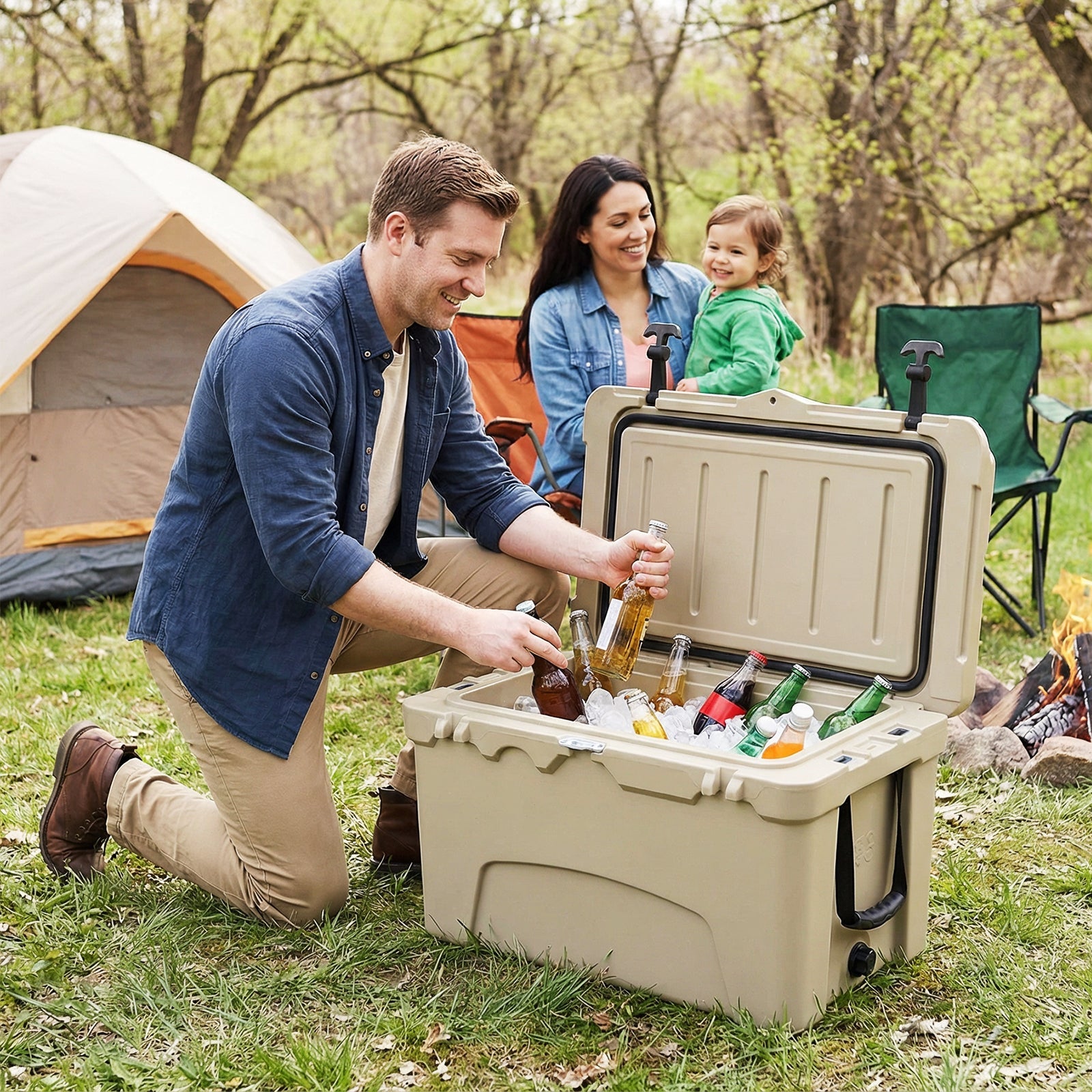 45 Quart Portable Hard Cooler Insulated Ice Chest Keeps Cool for up to 6 Days - Energize Trek