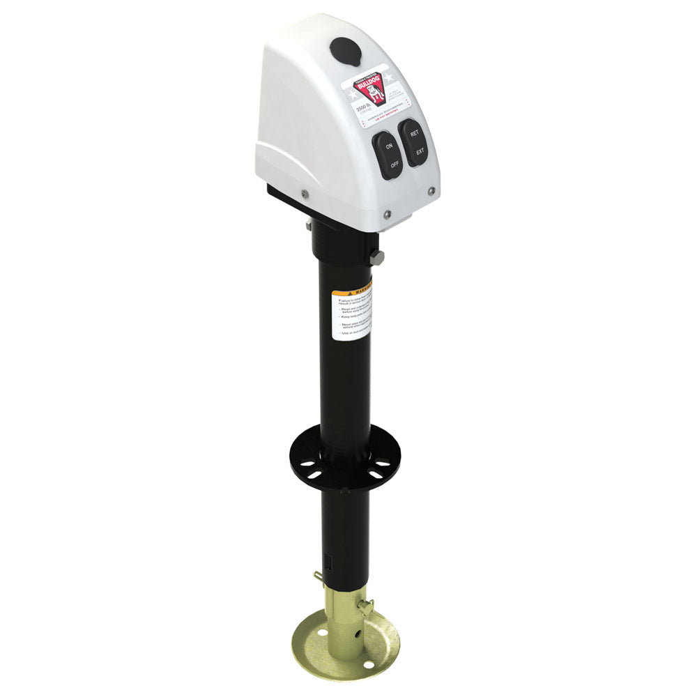 Bulldog 3500lbs AFrame RV Jack wPowered Drive  12V  White Cover 500188