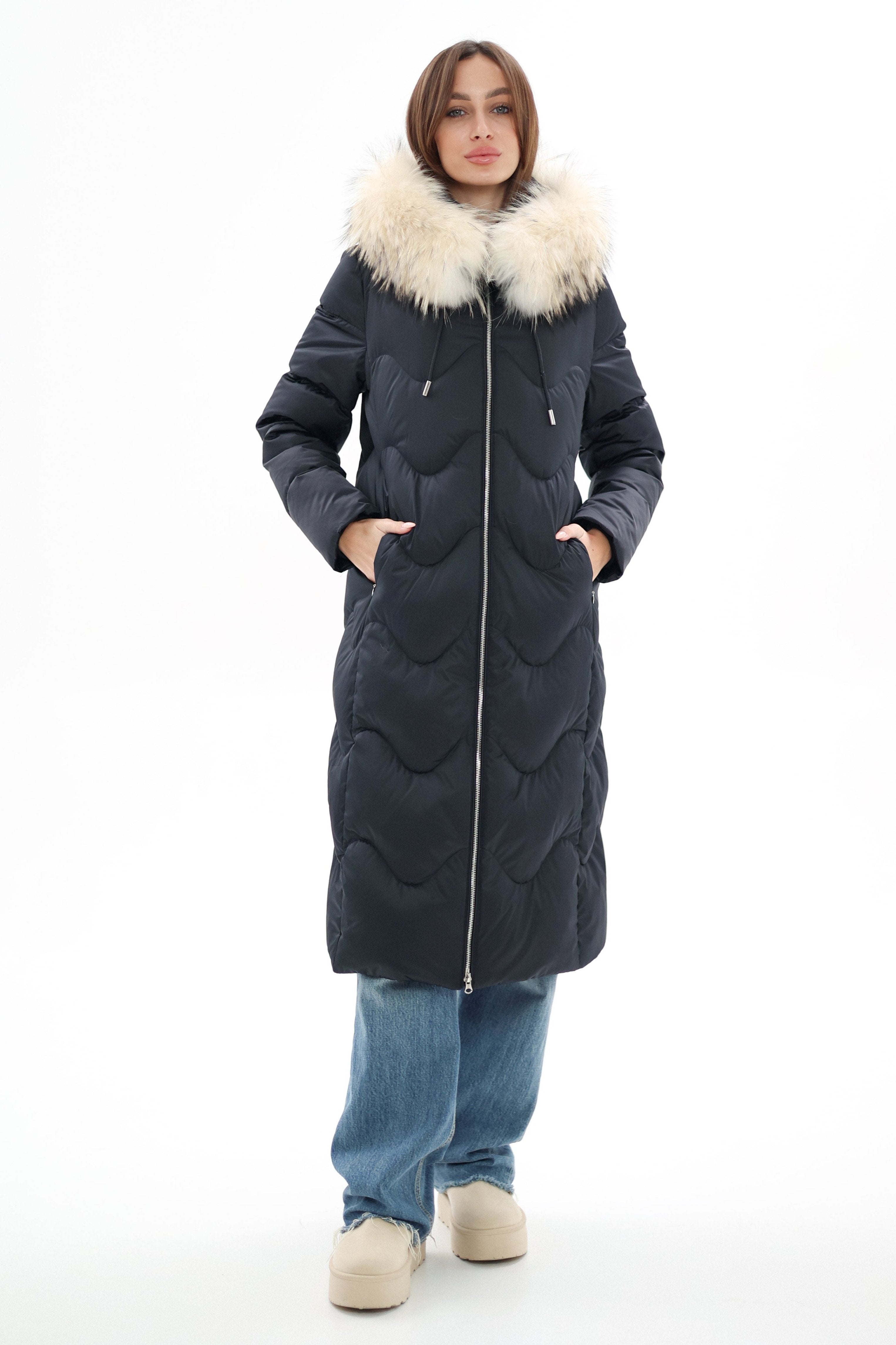 Genuine Fur Trim Down Fill Coat - Energize Trek