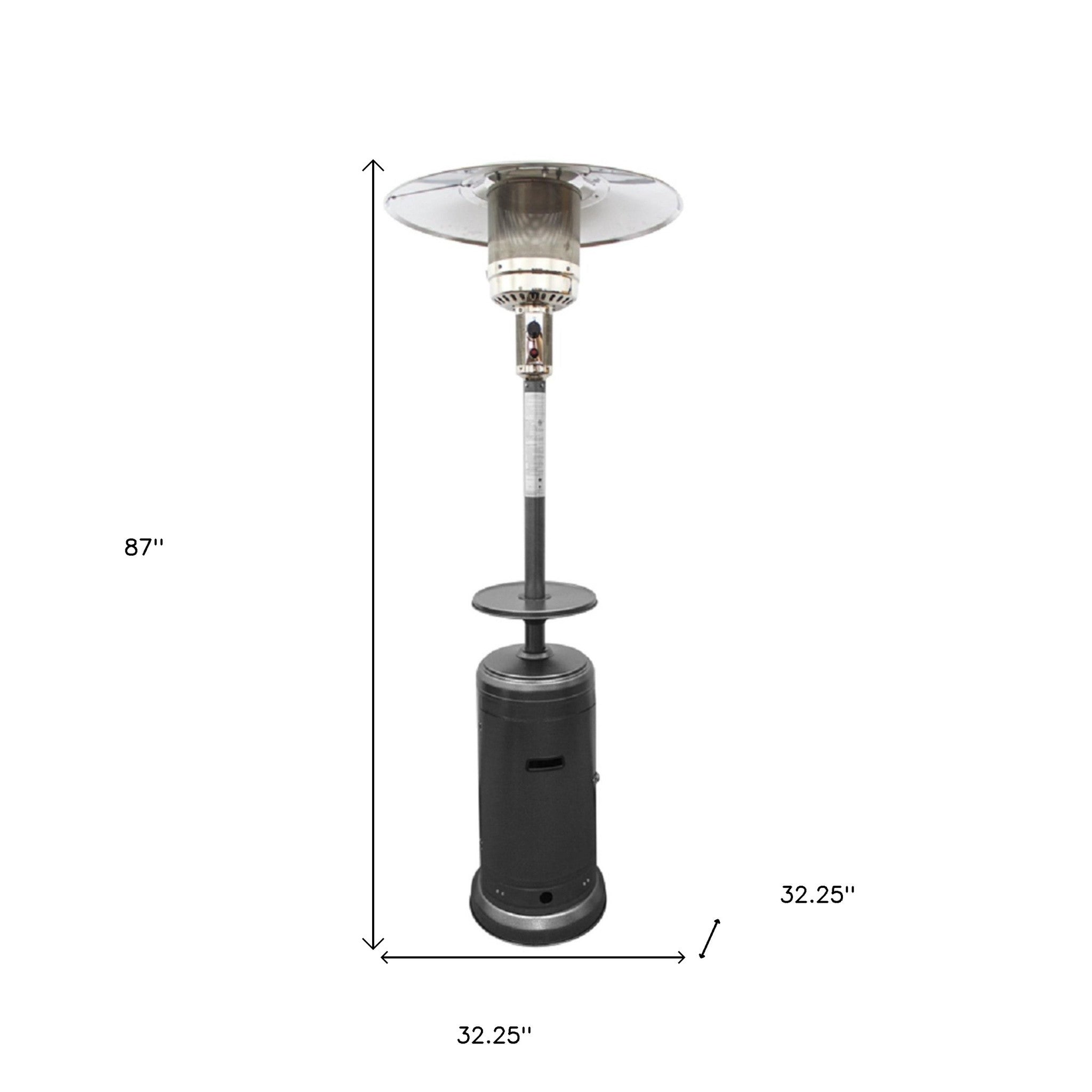 48000 BTU Silver Steel Propane Cylindrical Pole Standing Patio Heater-5