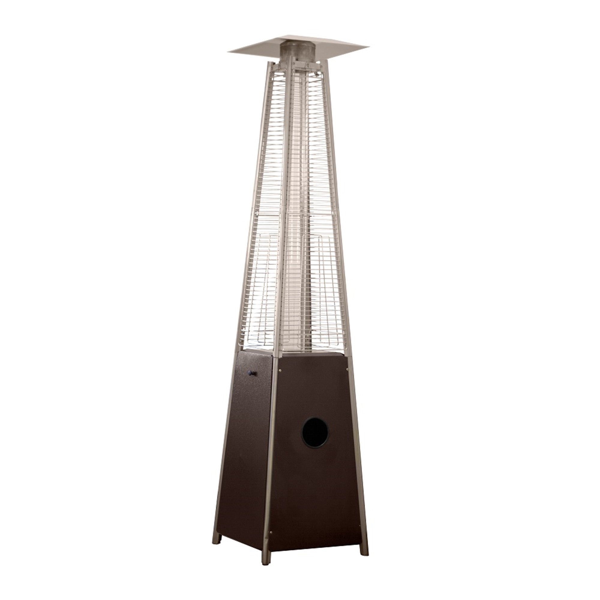 41000 BTU Brown Steel Propane Triangular Pyramid Standing Patio Heater-1