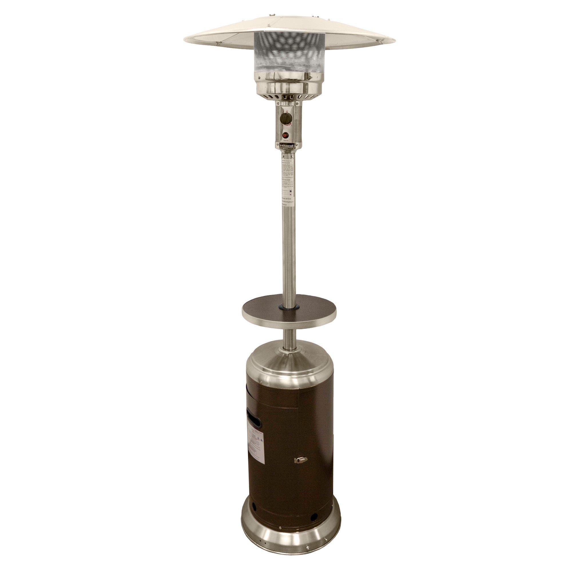 48000 BTU Silver Steel Propane Cylindrical Pole Standing Patio Heater-1