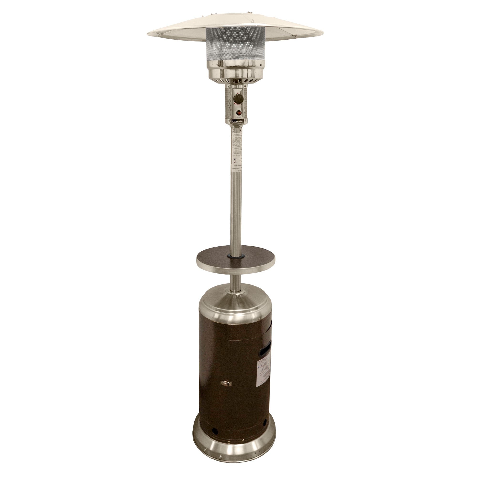 48000 BTU Silver Steel Propane Cylindrical Pole Standing Patio Heater-0
