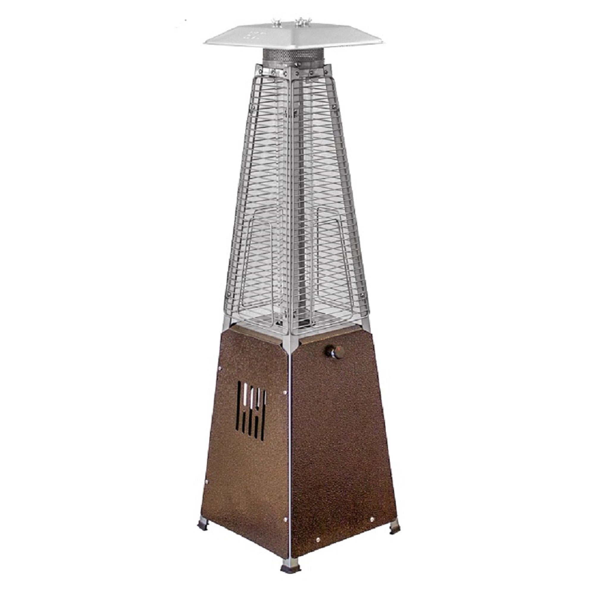 9500 BTU Bronze Steel Propane Triangular Pyramid Tabletop Patio Heater-1