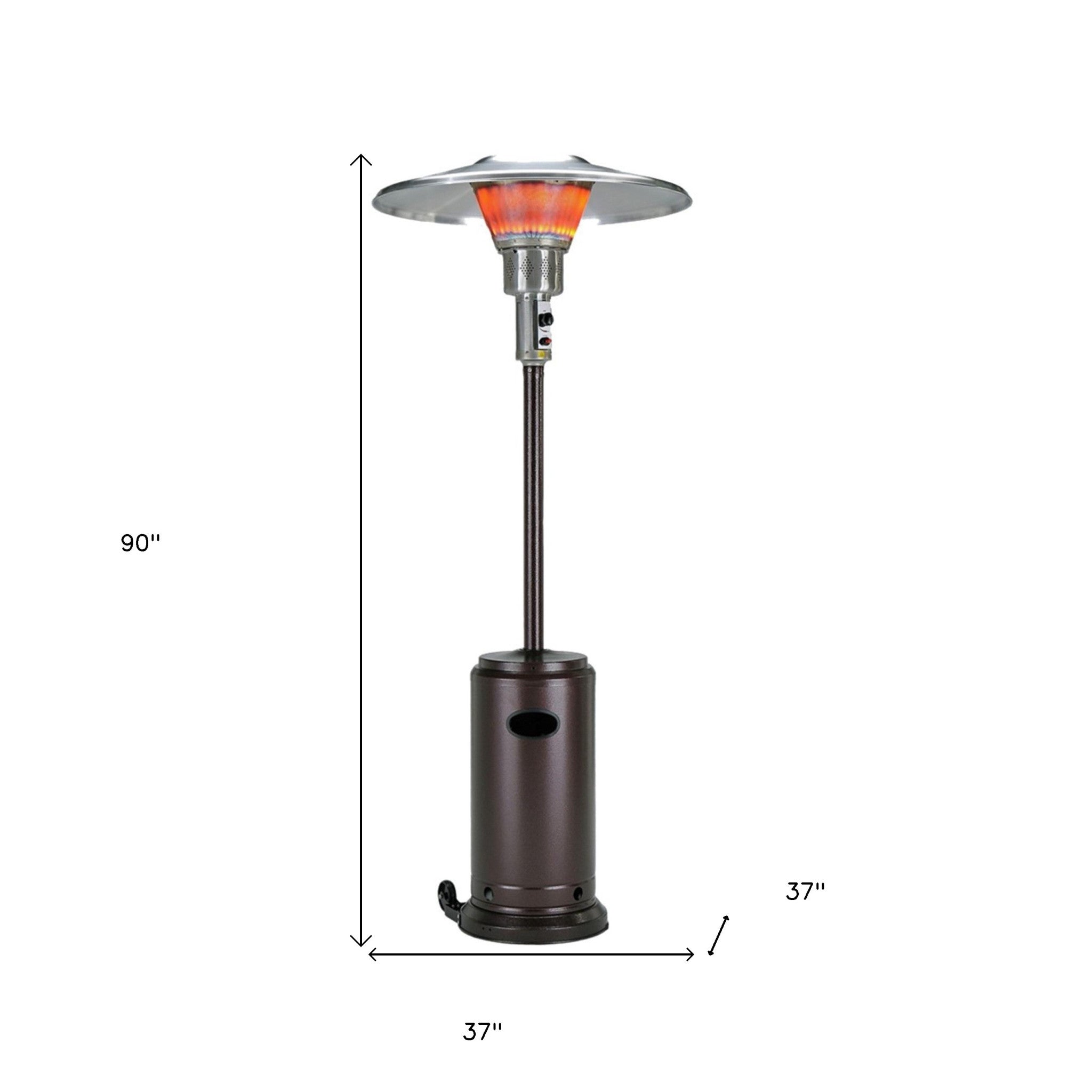 40000 BTU Bronze Steel Propane Cylindrical Pole Standing Patio Heater-5