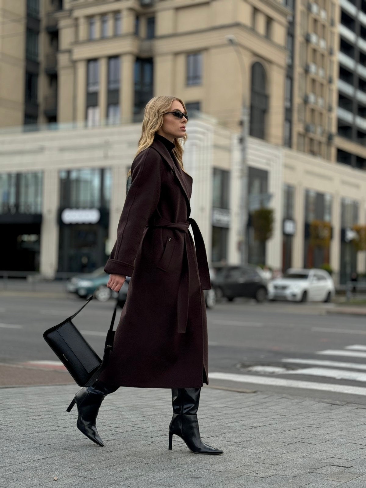 Emily Classic Wool Blend Overcoat in Rich Chocolate - Energize Trek