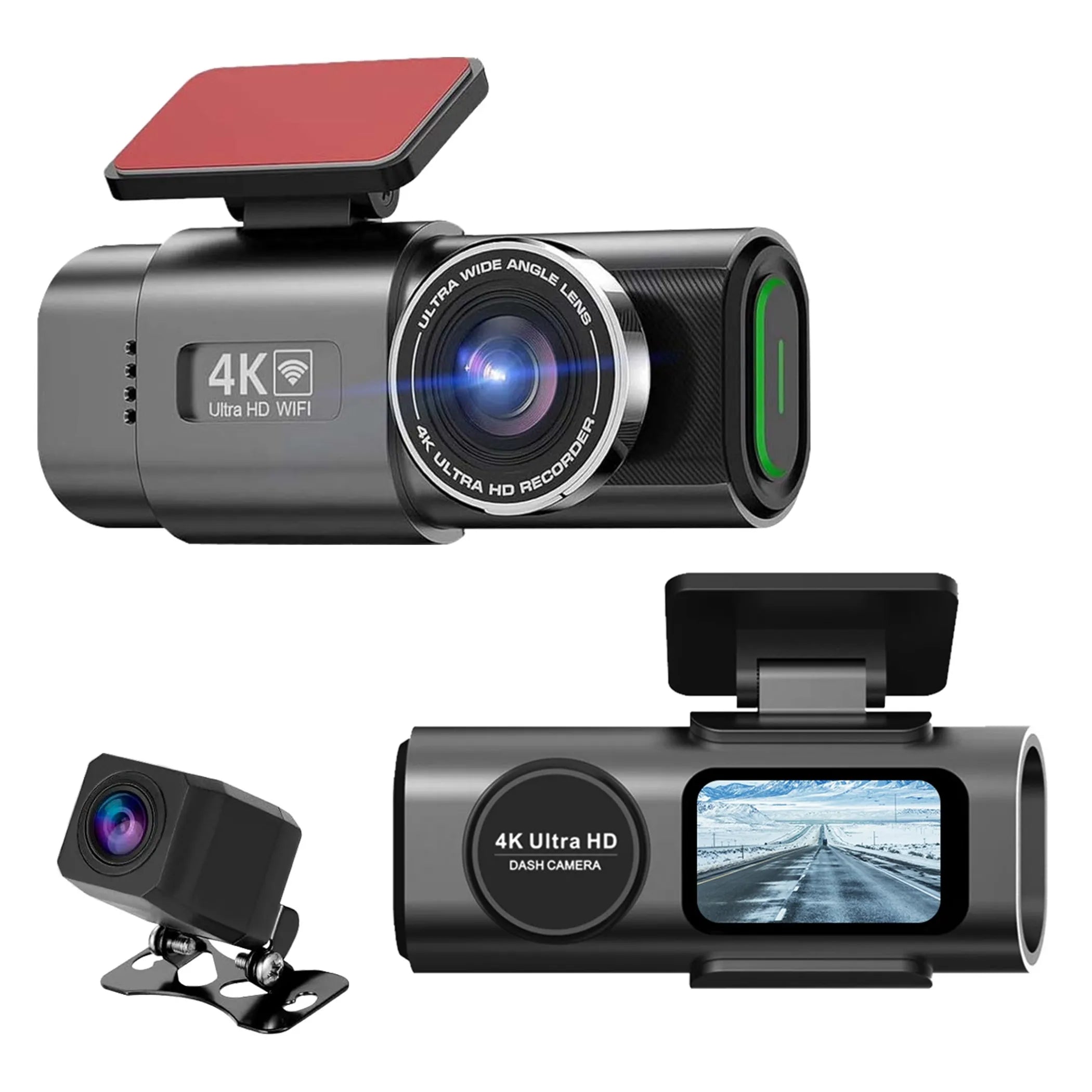 4K/1080P Dual Chanel Car Dash Cam - Energize Trek