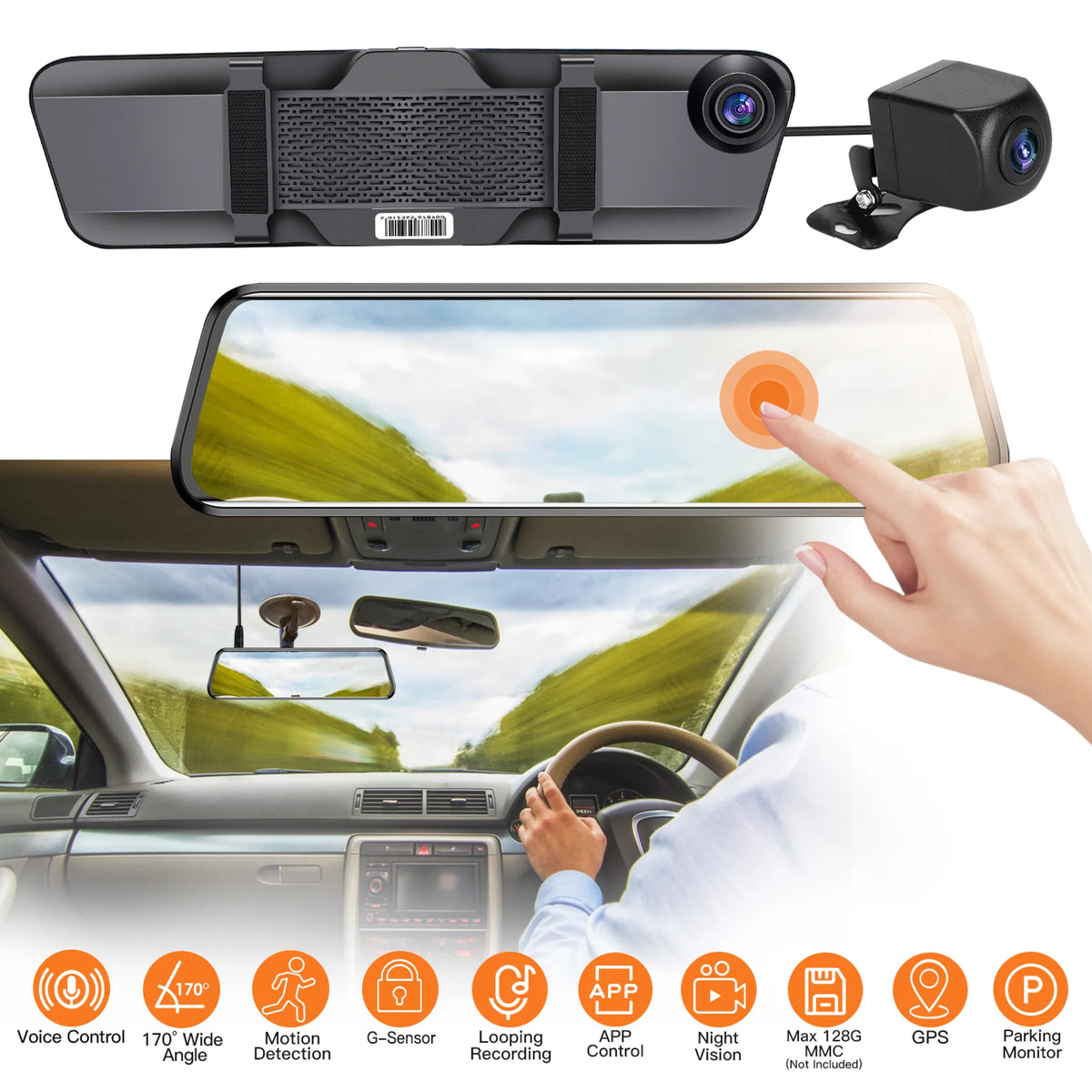 4K Car DVR 12in Dash Cam Camcorder Camera Recorder - Energize Trek