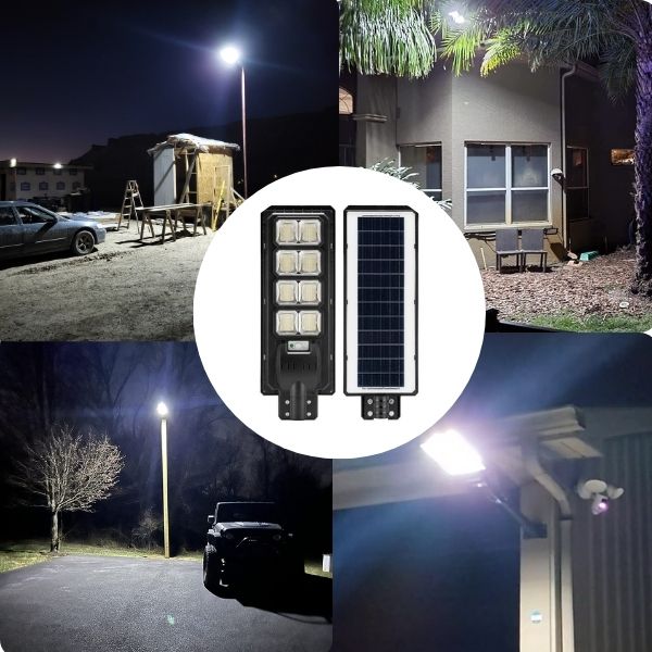 4 pack 200W solar street lights 20000 lumens - Energize Trek
