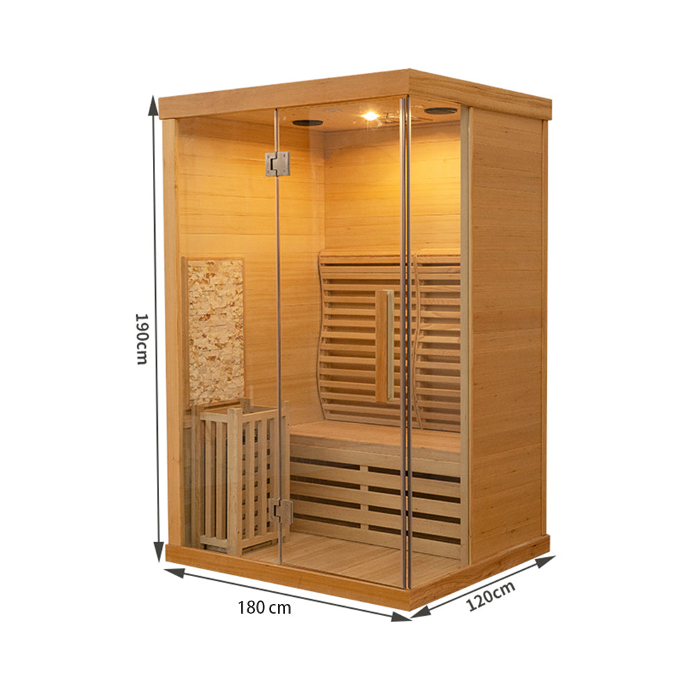 SAUNA EVOLUTION® Commercial Finnish Bath Home Sauna Indoor Steam Room Glass 03 - Energize Trek