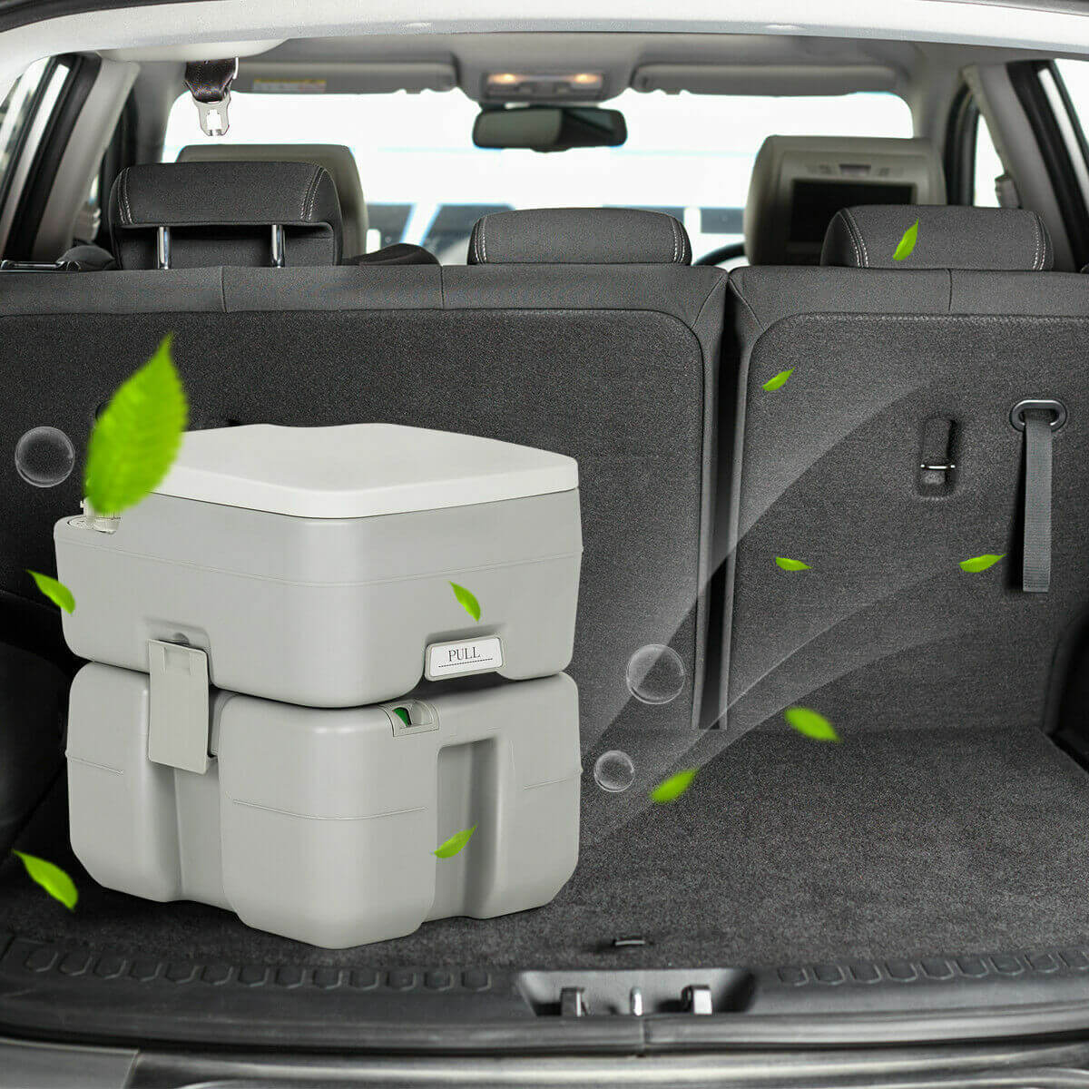 5.3 Gallon Portable Travel Toilet with Piston Pump Flush - Energize Trek