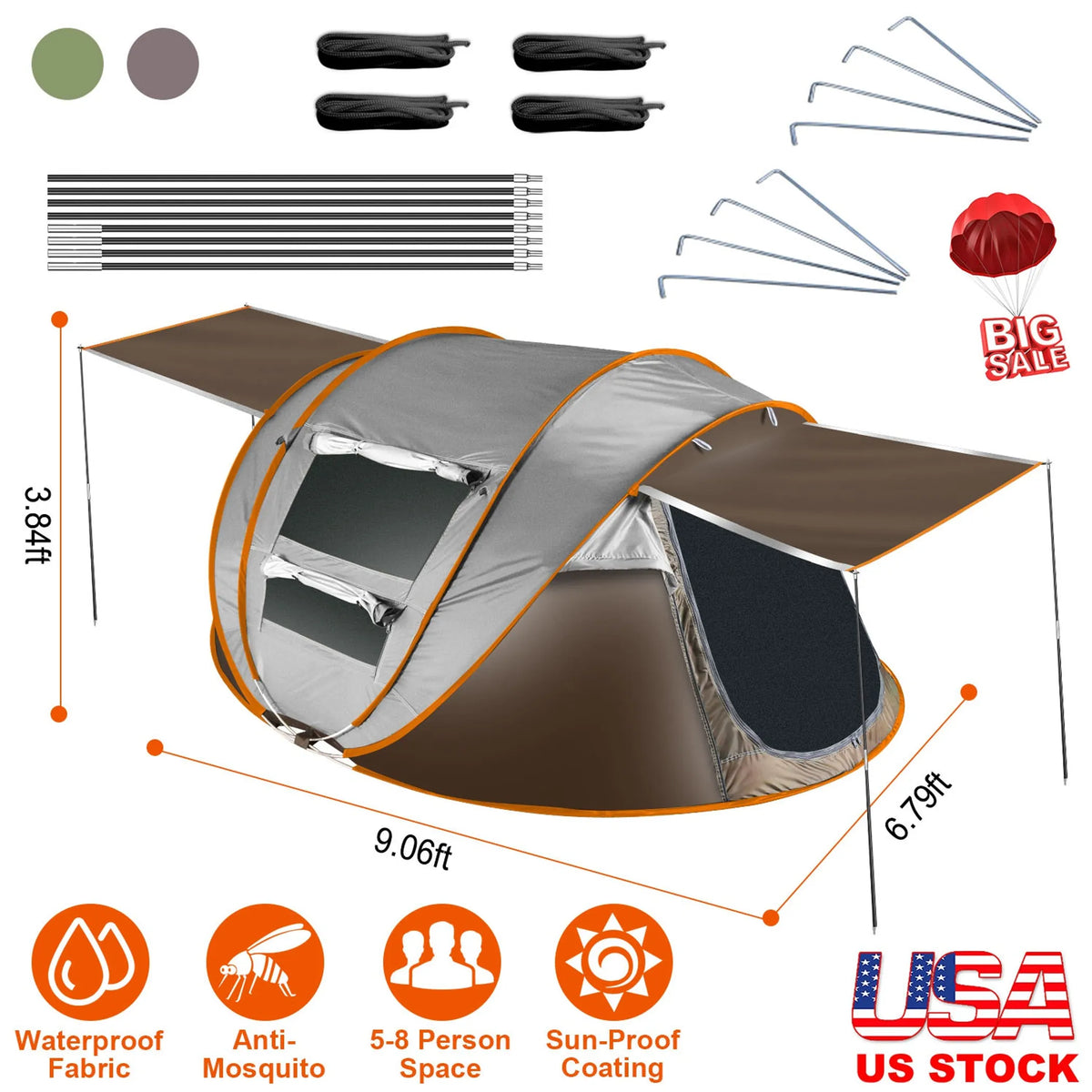 5-8 Person Pop Up Tent - Energize Trek