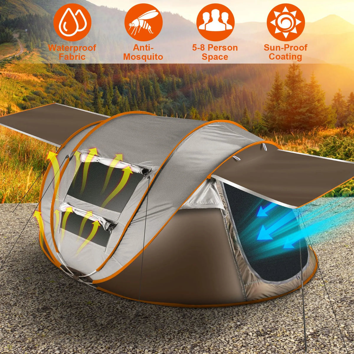 5-8 Person Pop Up Tent - Energize Trek