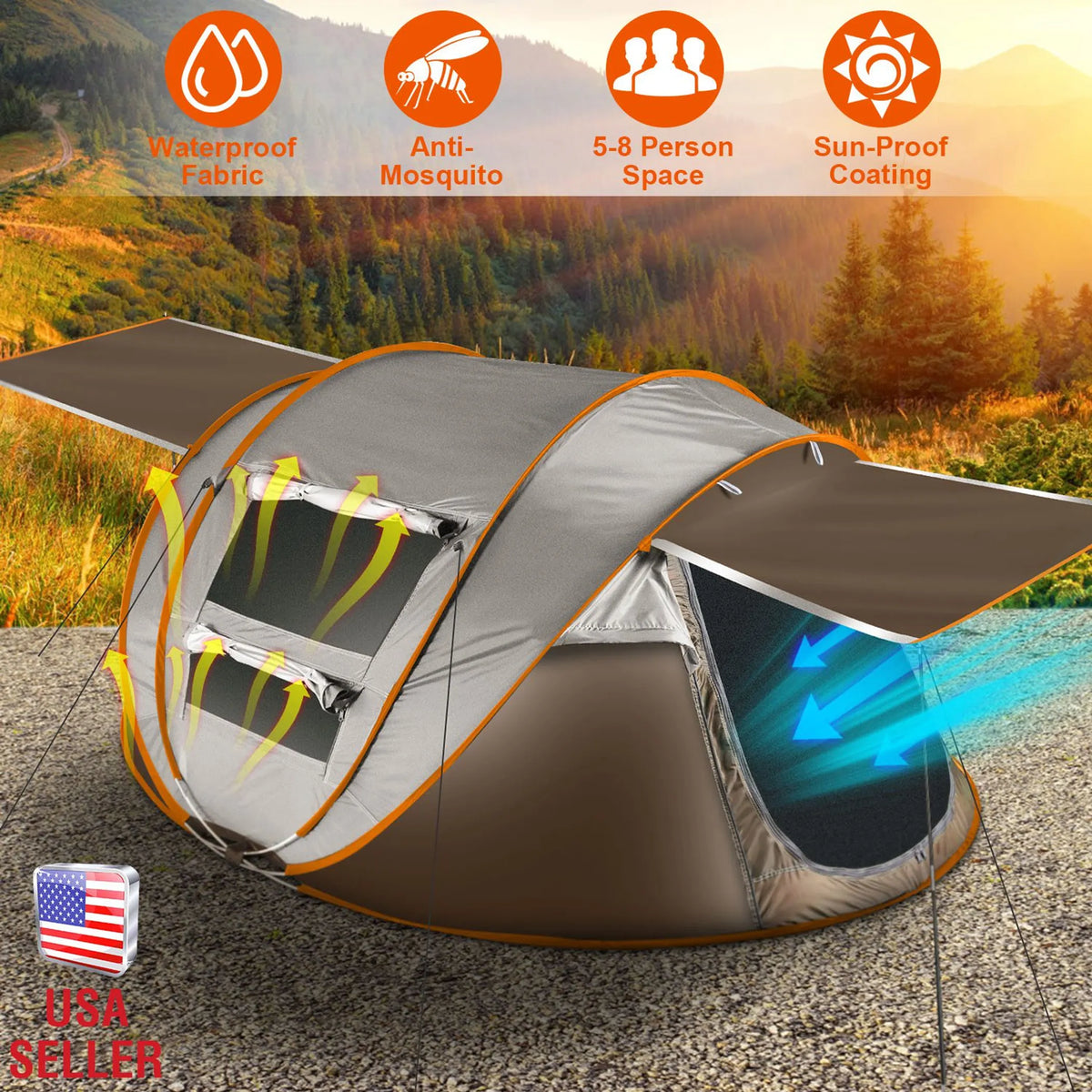 5-8 Person Pop Up Tent - Energize Trek