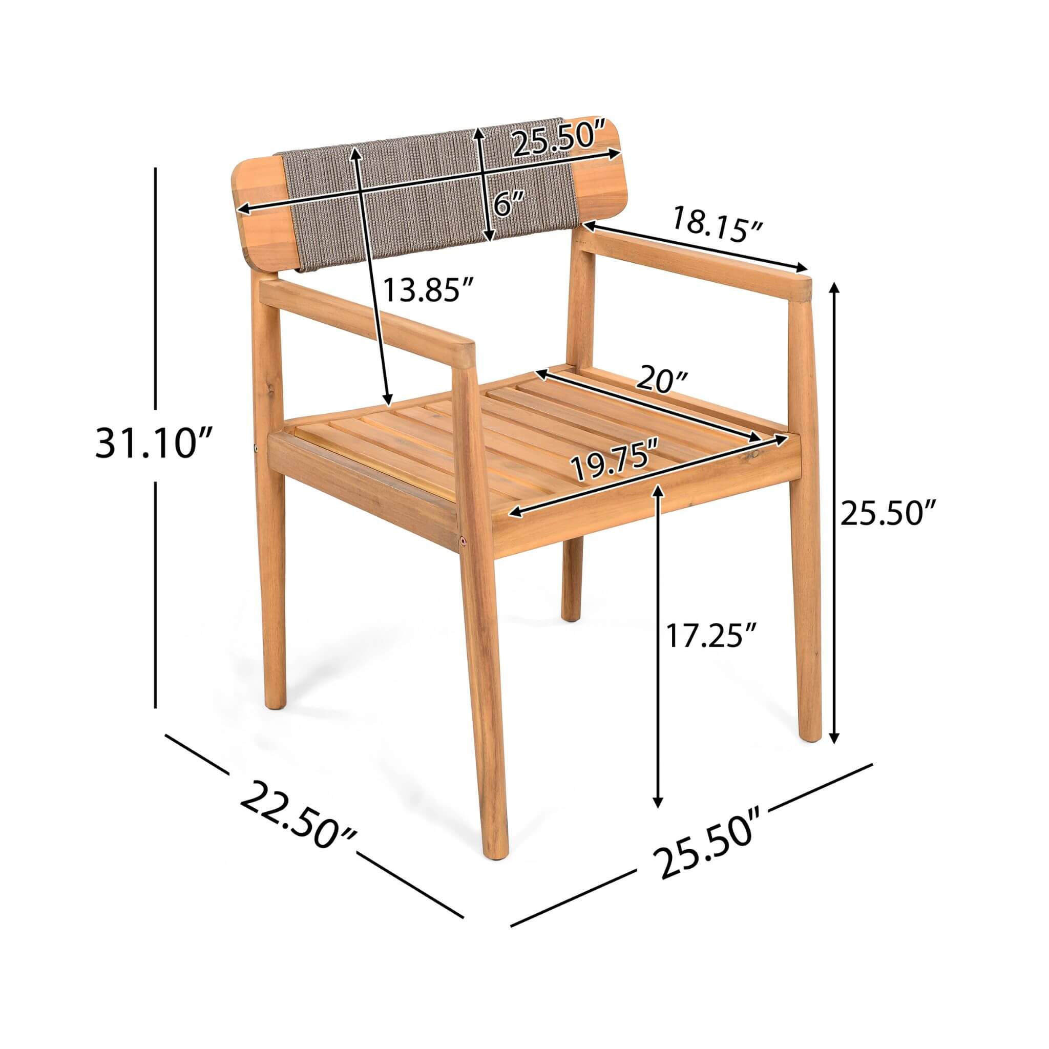 Premium 5-Piece Acacia Wooden Outdoor Furniture Patio Set With Dining Chairs And Table (SAK70445) - Energize Trek