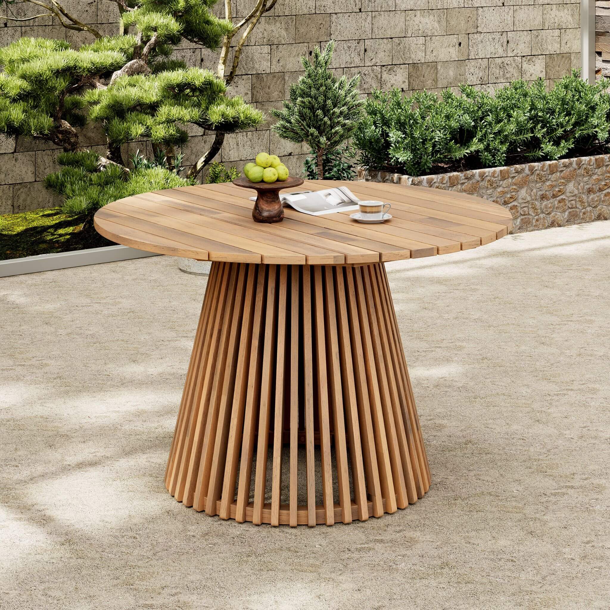 Premium 5-Piece Acacia Wooden Outdoor Furniture Patio Set With Dining Chairs And Table (SAK70445) - Energize Trek