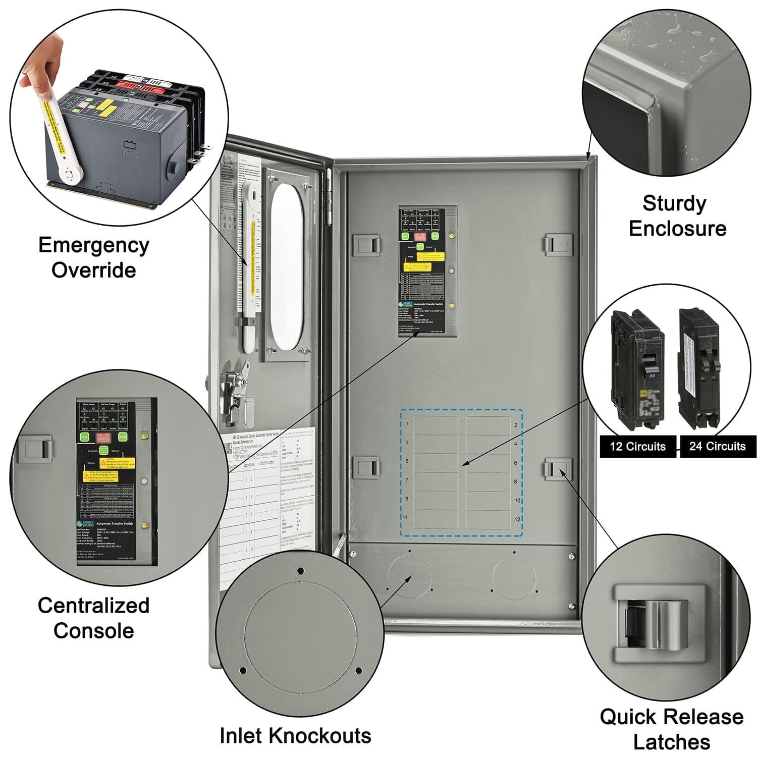 50A Automatic Generator Transfer Switch - Energize Trek