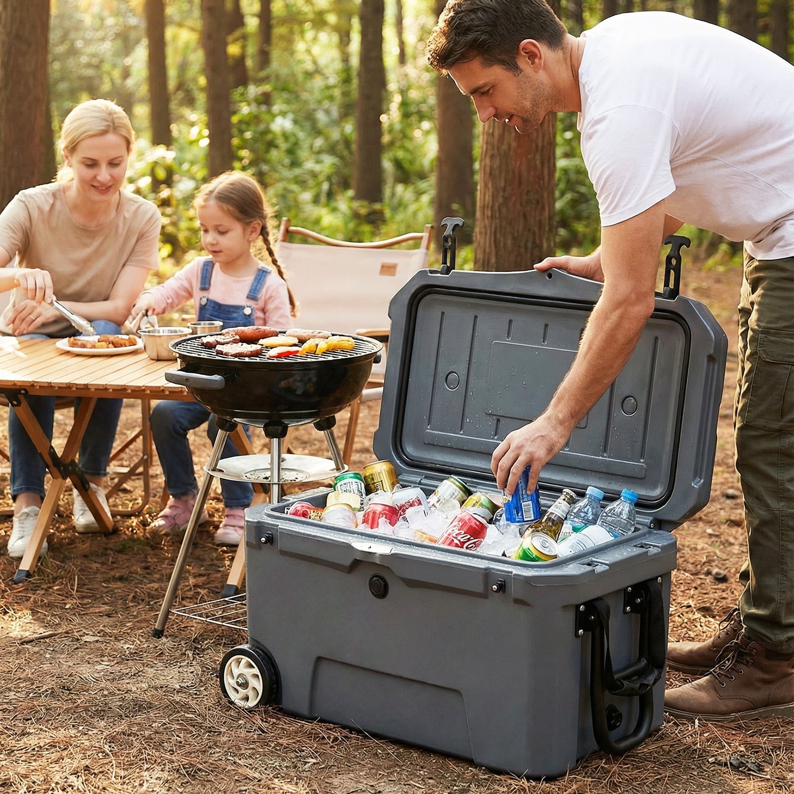 52 Quart Portable Hard Cooler with 6-Day Ice Retention and Wheels - Energize Trek