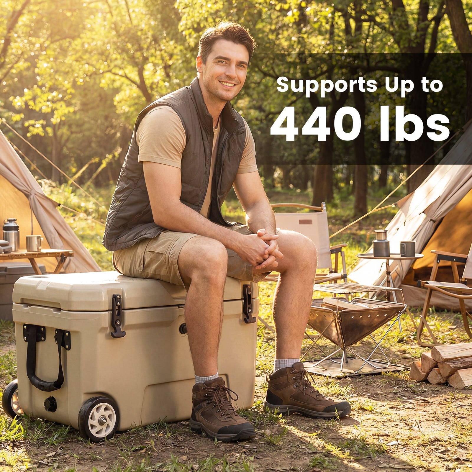 52 Quart Portable Hard Cooler with 6-Day Ice Retention and Wheels - Energize Trek