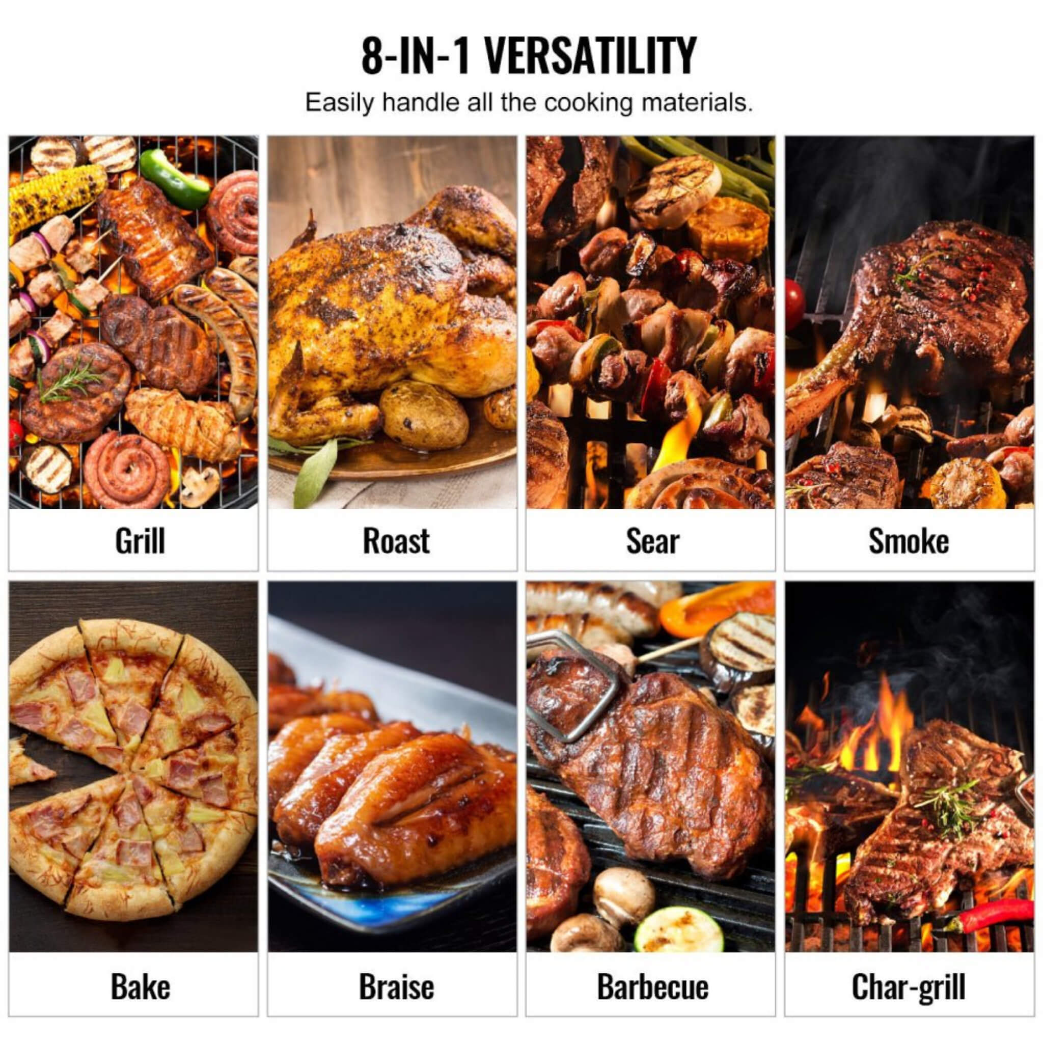 53" Heavy Duty Portable Wood Pellet BBQ Grill With Cart (SAK93641) - Energize Trek