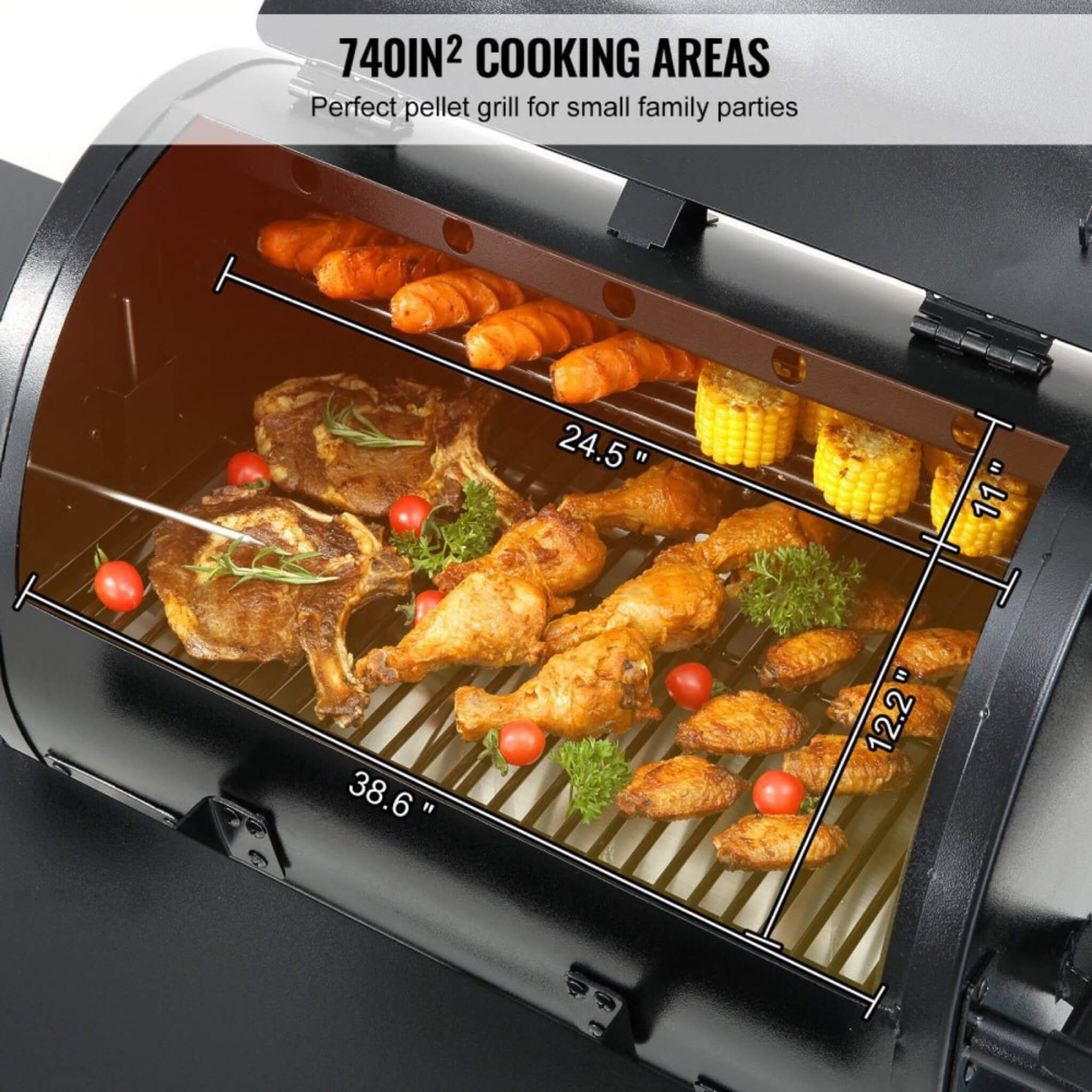 53" Heavy Duty Portable Wood Pellet BBQ Grill With Cart (SAK93641) - Energize Trek