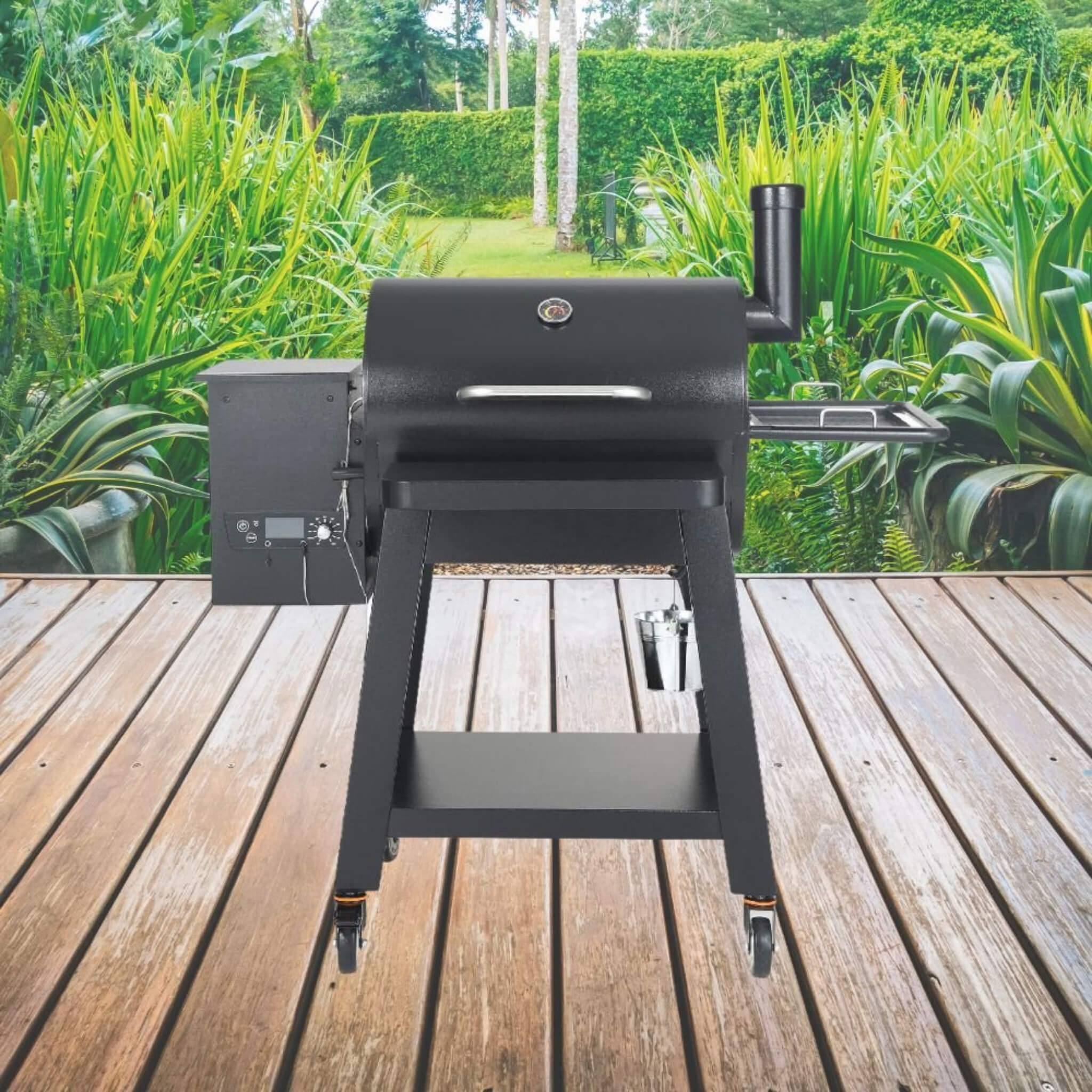 53" Heavy Duty Portable Wood Pellet BBQ Grill With Cart (SAK93641) - Energize Trek