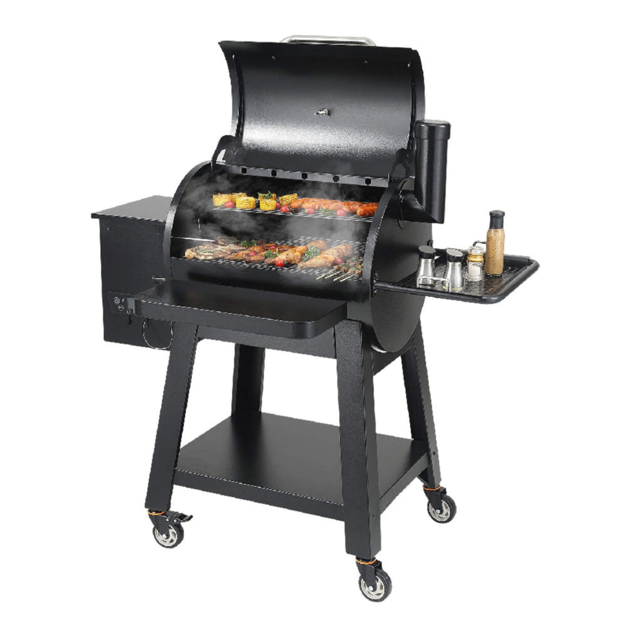 53" Heavy Duty Portable Wood Pellet BBQ Grill With Cart (SAK93641) - Energize Trek