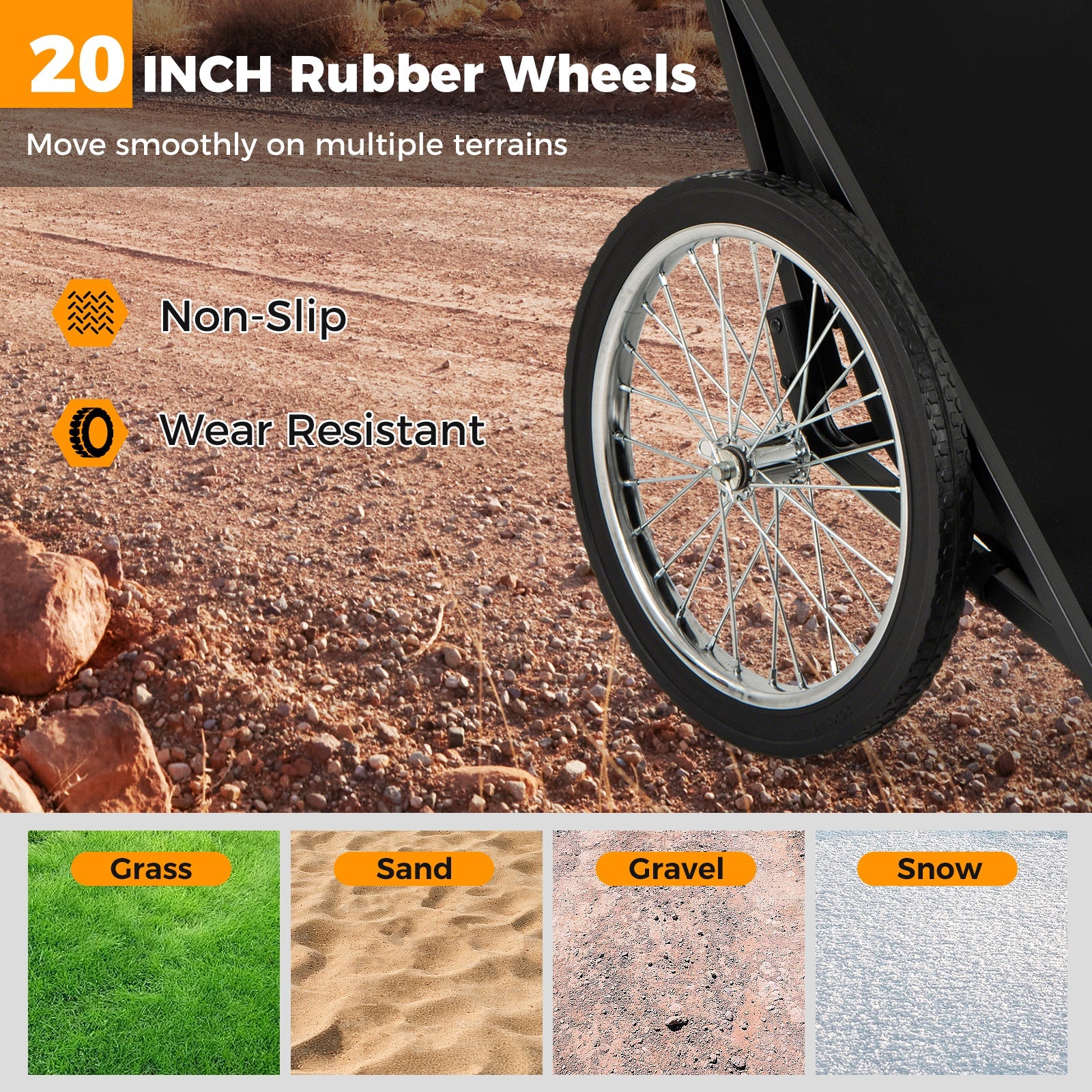 550 LBS Folding Deer Game Cart with Polyester Liner for Hunting - Energize Trek