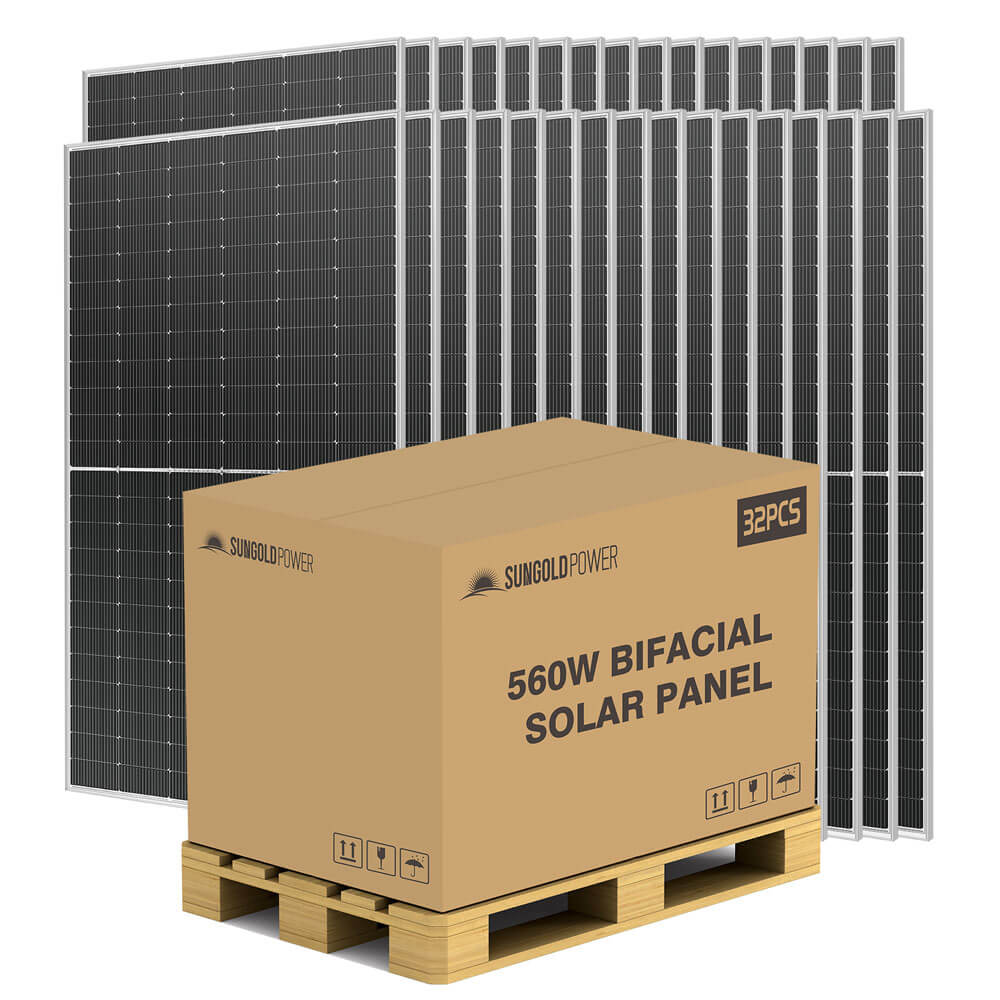 560 WATT BIFACIAL PERC SOLAR PANEL FULL PALLET (32 PANELS) - Energize Trek