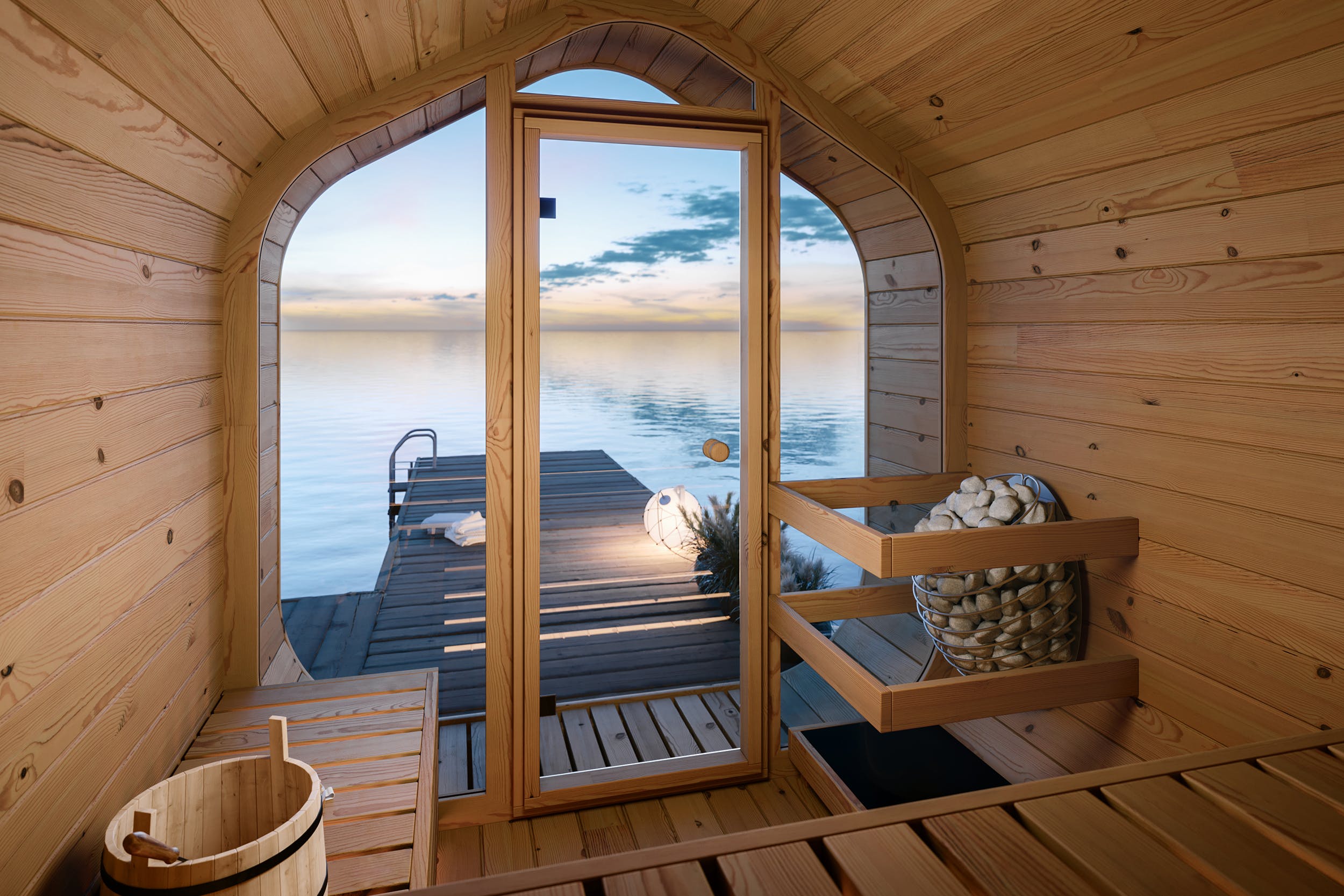 SAUNA EVOLUTION® Barrel Sauna Serenity Nature Air 8 - Energize Trek