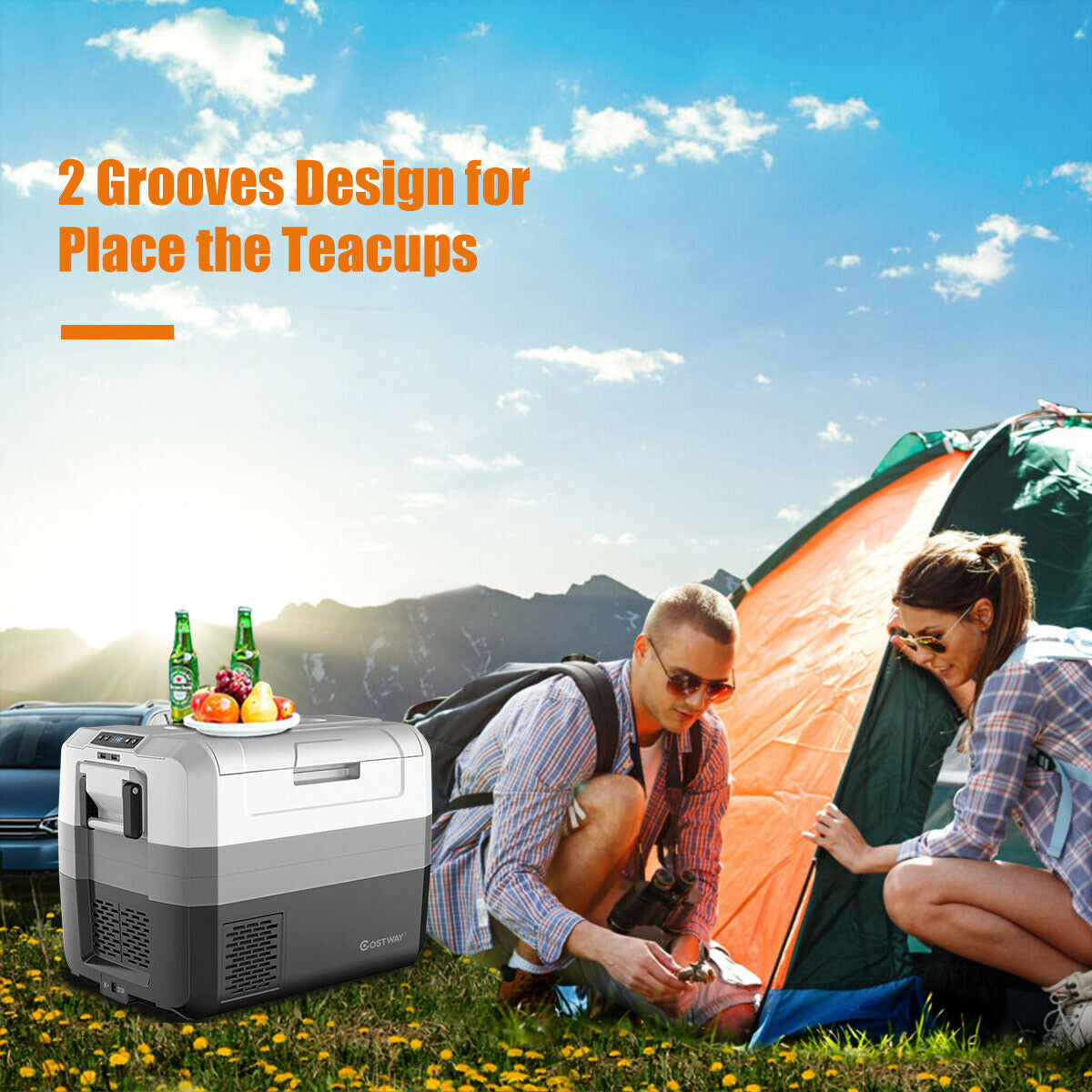 58 Quart Portable Electric Camping Car Cooler - Energize Trek