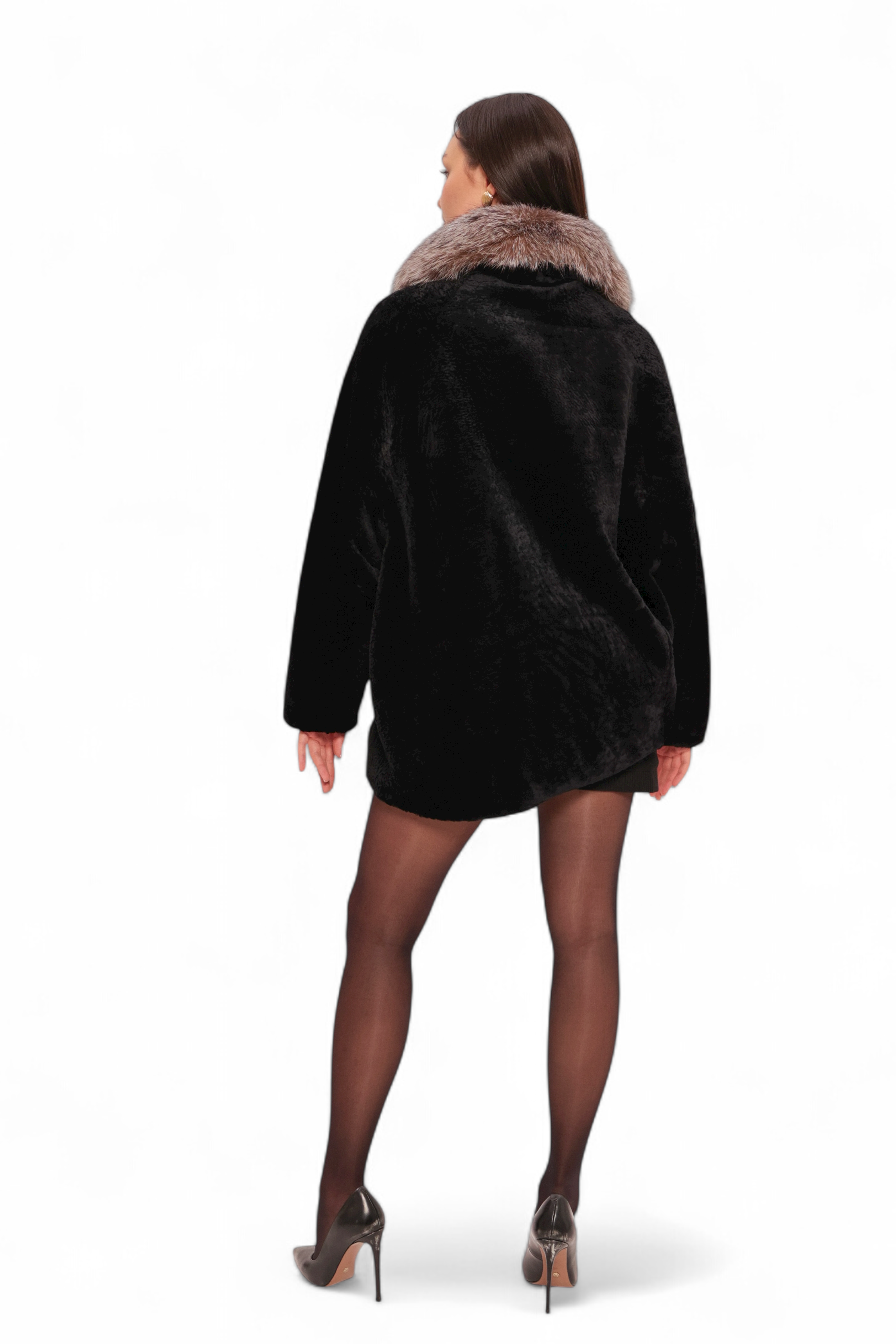 Palermo Genuine Astrakhan Silver Fox Trim Coat - Energize Trek