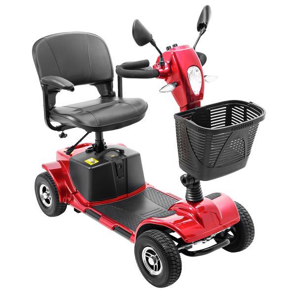 4-wheel Electric Scooter With Basket And Extended Battery