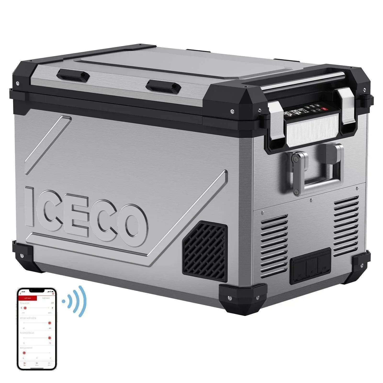ICECO APL55-Silver Dual Zone 12 Volt Fridge - Energize Trek