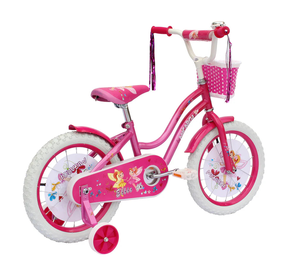 16" Cruiser Steel Frame Coast Brake One Piece Crank, White Full cover Chain cover , Baskets, Fenders & Rims, White Tire, Frame - Energize Trek