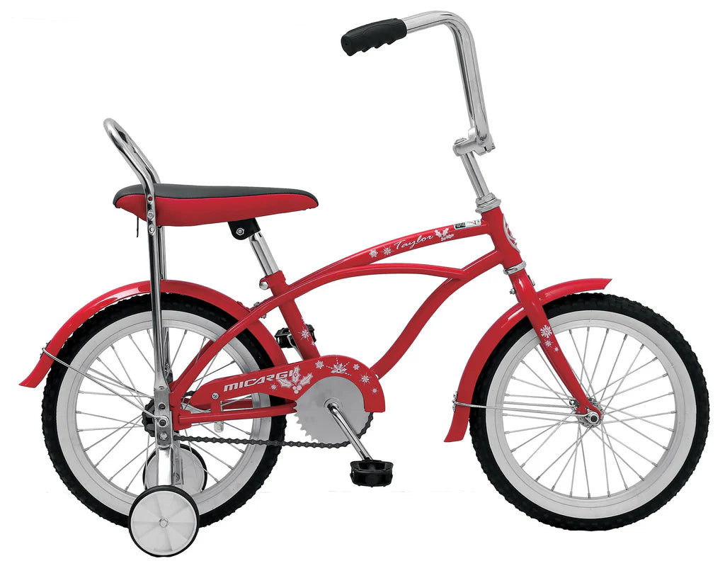 Micargi Taylor 16" Lowrider Coaster Brake One Piece Crank Alloy Rims 16x1.75 28H White Wall Tire, High Rise Handlebar & Black Banana Seat, - Energize Trek