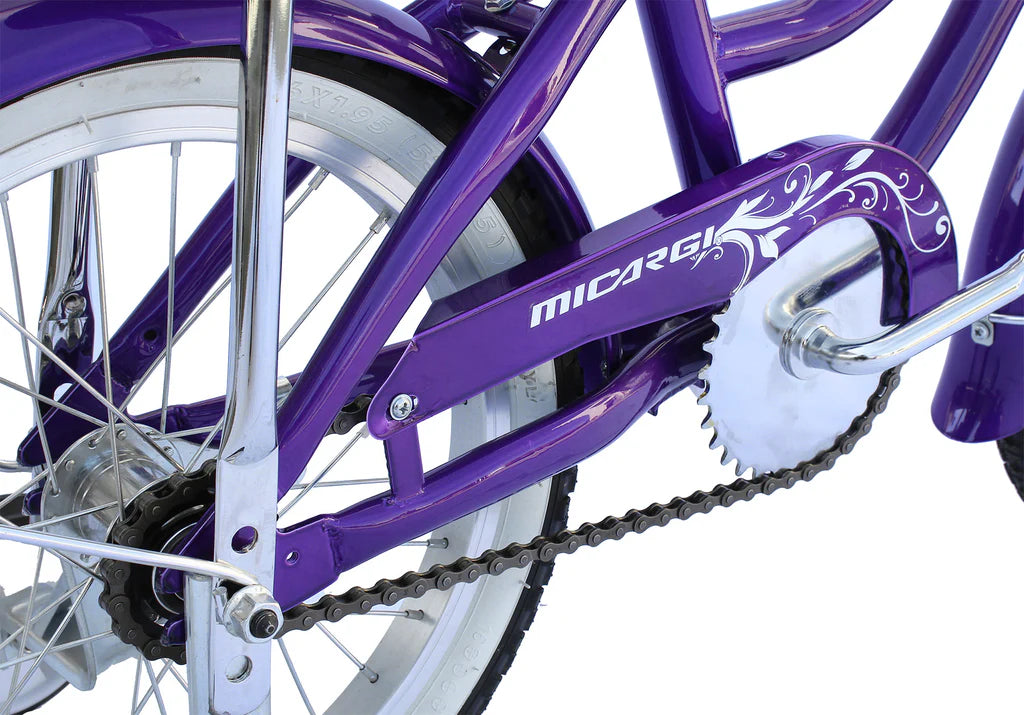 Micargi Taylor 16" Lowrider Coaster Brake One Piece Crank Alloy Rims 16x1.75 28H White Wall Tire, High Rise Handlebar & Black Banana Seat, - Energize Trek