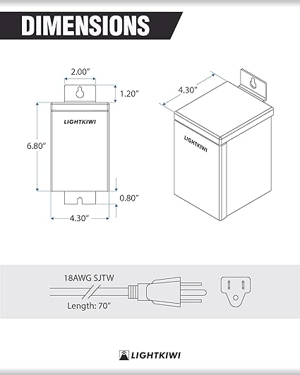 75 Watt Low Voltage Outdoor Landscape Lighting Transformer 120V AC to (12V-15V AC) Multi-Tap - Energize Trek