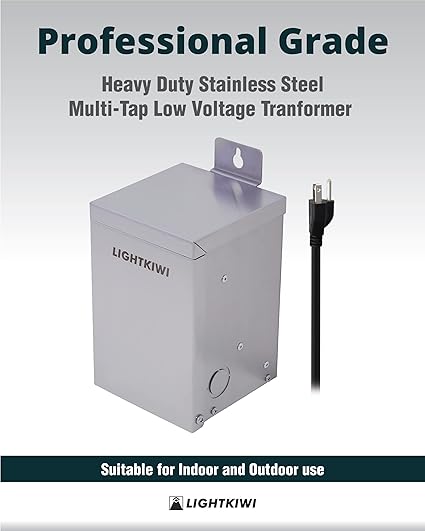 75 Watt Low Voltage Outdoor Landscape Lighting Transformer 120V AC to (12V-15V AC) Multi-Tap - Energize Trek