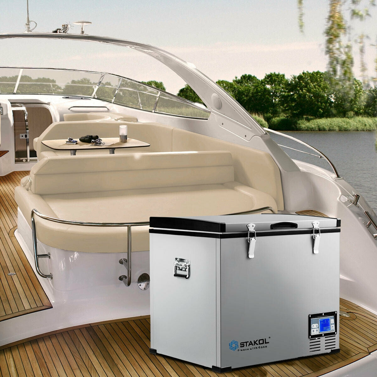 63-Quart Portable Compressor Camping Electric Car Cooler - Energize Trek